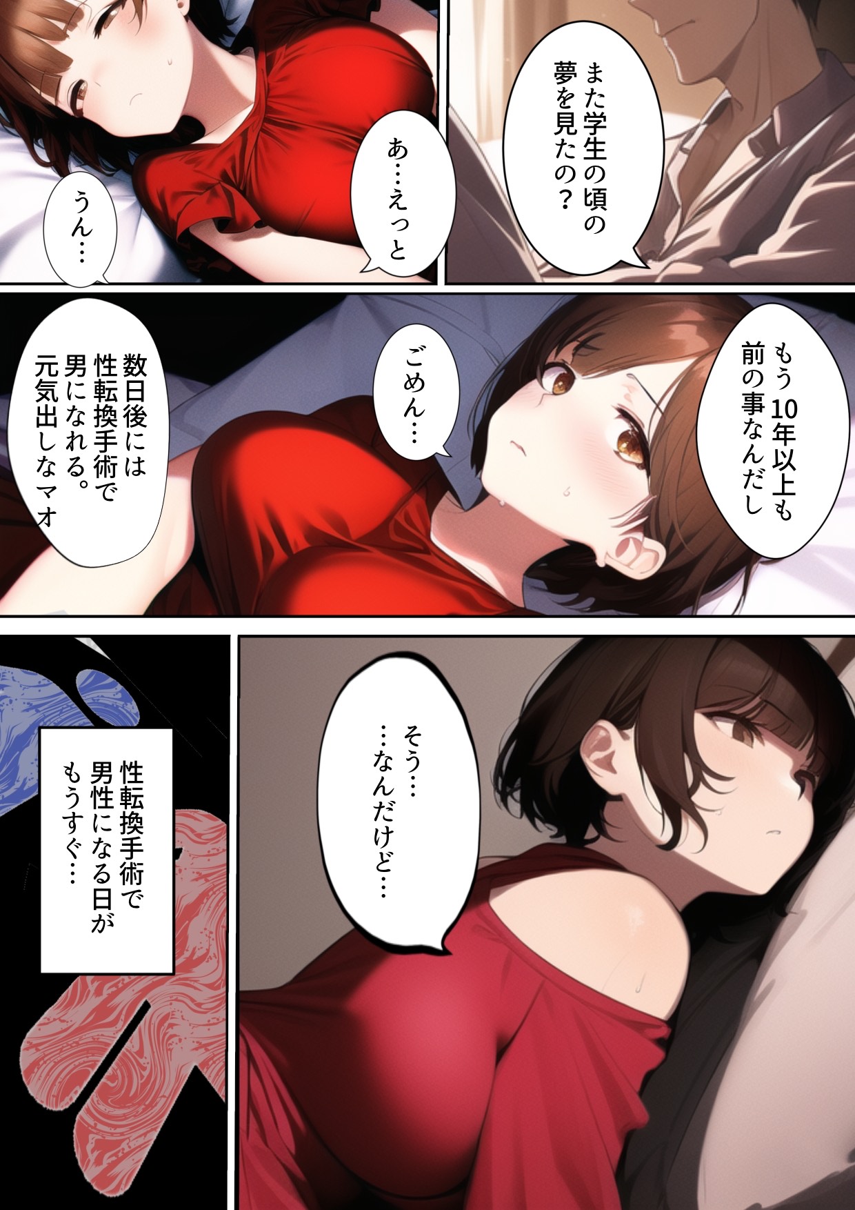 Kekkon 10-Nengo no Seitenkanmisui 〜 Bokukko Hitodzuma wa Sentou de Chara Otoko ni Netorareru. Seitenkan Shujutsuzen 'Josei Saigo no Hi' ni Mesu Ochi Keiken & TS wo Chuudansaserare Netorareta Hanashi - Page 3