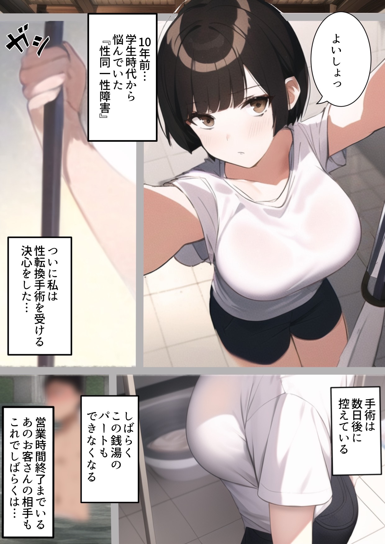 Kekkon 10-Nengo no Seitenkanmisui 〜 Bokukko Hitodzuma wa Sentou de Chara Otoko ni Netorareru. Seitenkan Shujutsuzen 'Josei Saigo no Hi' ni Mesu Ochi Keiken & TS wo Chuudansaserare Netorareta Hanashi - Page 6