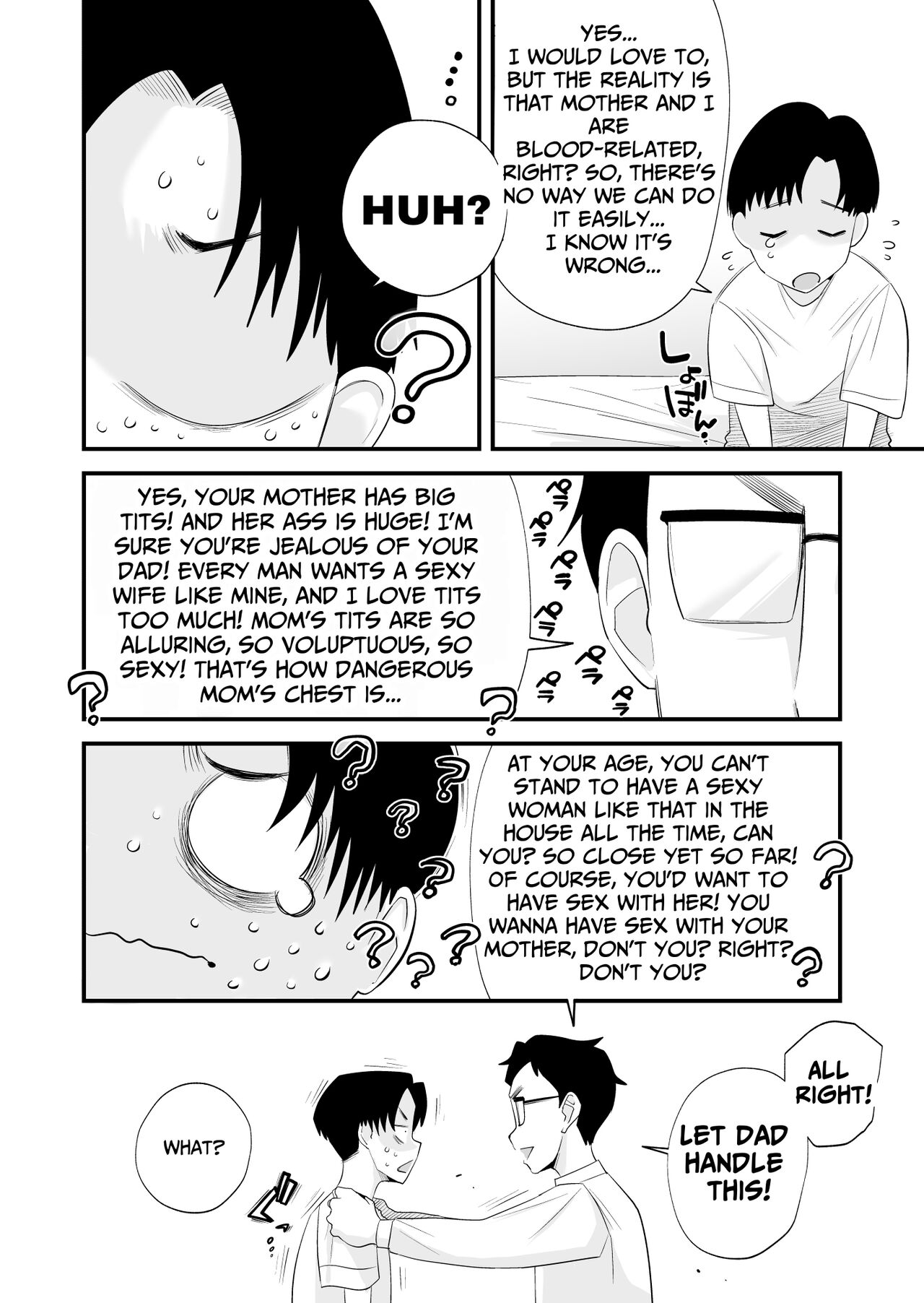 [Haitoku Sensei] Chichioya Kounin! Hasegawa-san Chi no Oyako Kankei | Father Approved! The Hasegawa's Mother-Son Relationship [English] [ForeignOkka] - Page 8