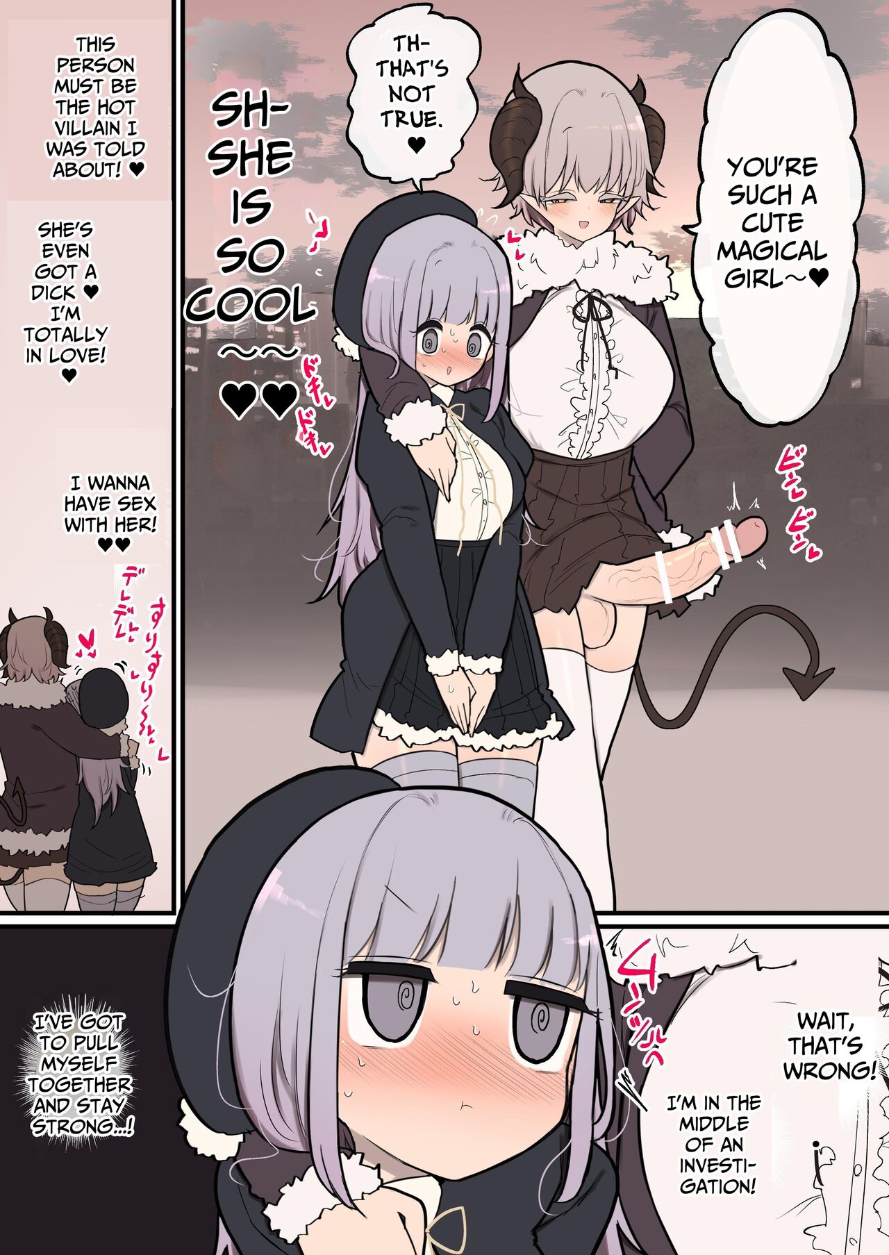 [Izumo Gasshuukoku (Momomo Gasshuukoku)] Futanari Ikemen Kaijin Onee-san Chinpo VS Menkui Henachoko Mahou Shoujo-chan | Handsome Futanari Monster Lady Dick VS Good-Looker Lovin' Novice Magical Girl [English] [Penguin Piper] - Page 3