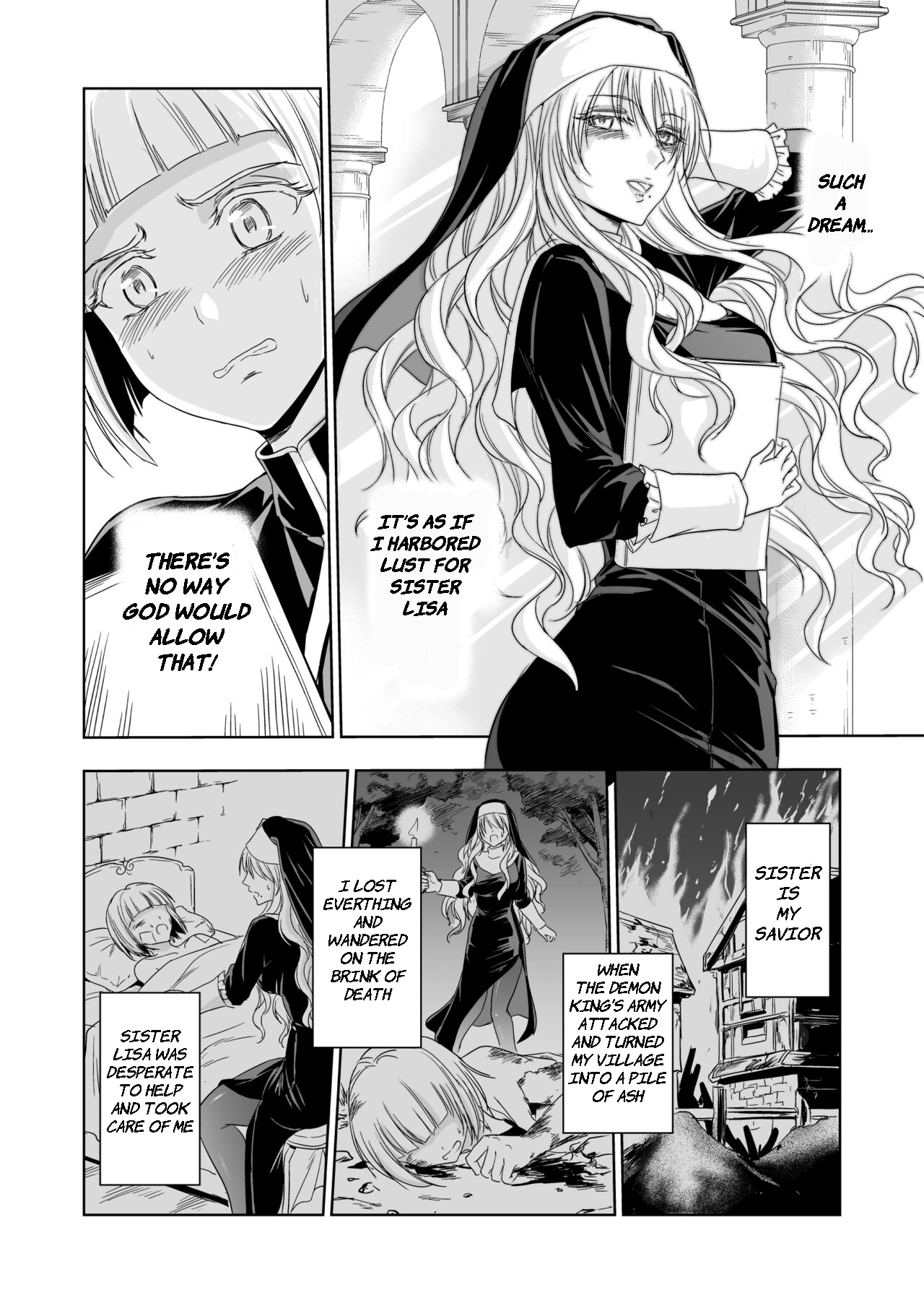 [Palace Inubousaki (Sister Maria Rosetta)] Shitsurakuen ~Haitoku ni Ochiru Seijo~ | Paradise Lost ~Saint Fallen Into Immorality~ [English] [GhostieTLs] [Digital] page 9 original parody - kissing wings hentai manga - read online free