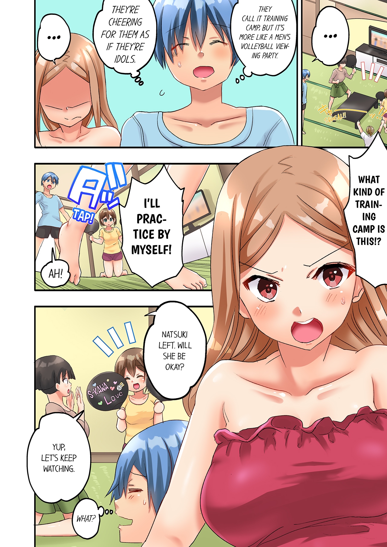 [Kazutaro] Hitozuma Volley-bu no Asedaku SEX ~Shower Abinagara Mitchaku Shichau? 1-4 | Married Women's Volleyball Club Sweaty Sex - We're Being Glued Together While Taking A Shower? 1-4 [English] page 55 - milf sweating hentai manga - read online free