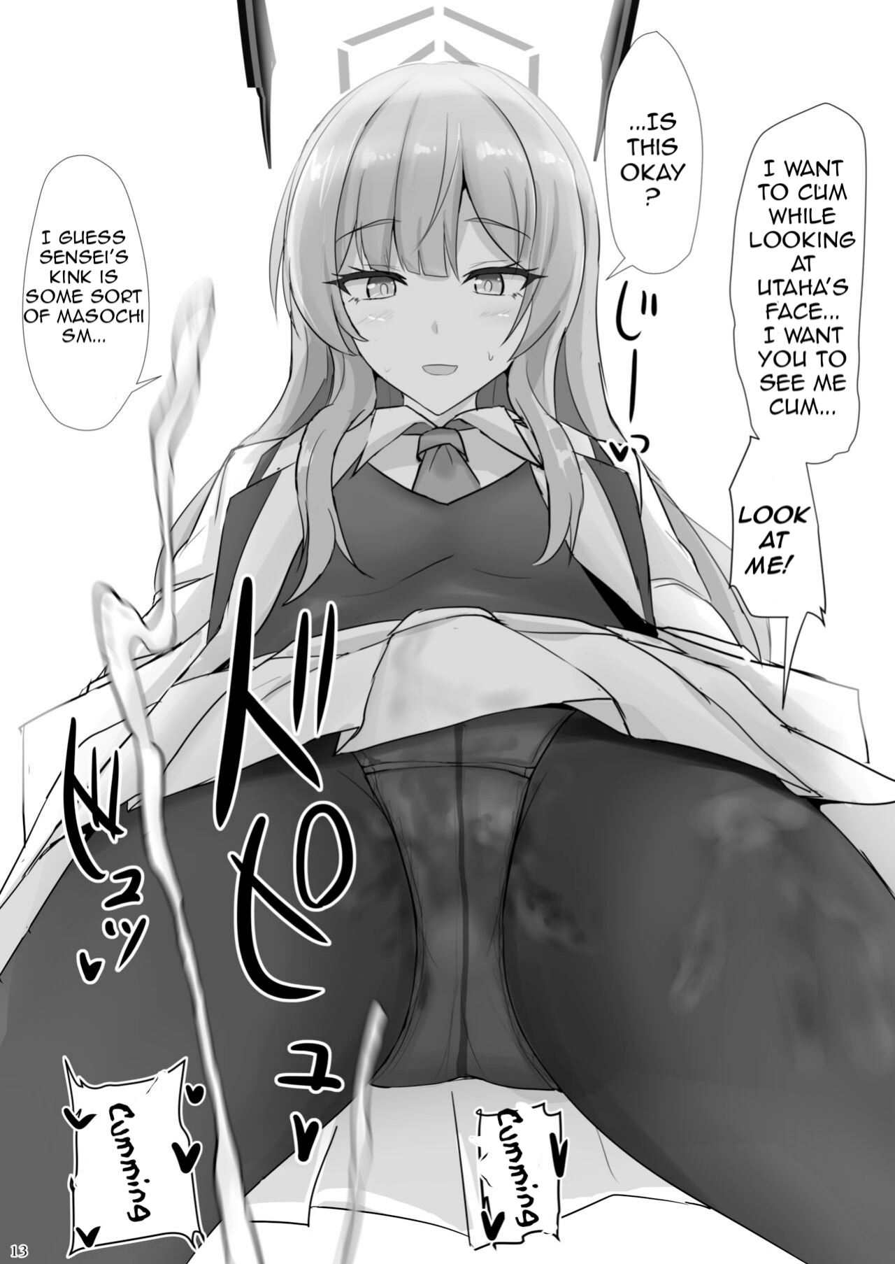 Yasashii Shiraishi Utaha ni Amaete Nukitai | I want to be spoiled by the kind-hearted Shiraishi Utaha page 12 featuring sensei blue archive parody - schoolgirl uniform pantyhose hentai manga - read online free