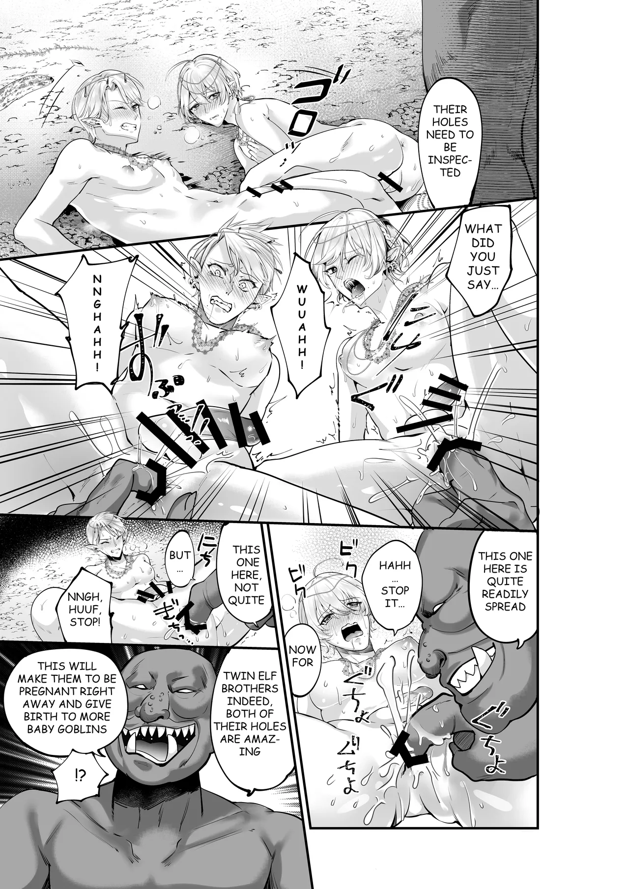 TWIN ELF BROTHERS ON VACATION TURNED BREEDING AND PREGNANT WITH GOBLINS page 12 original parody - twins elf hentai manga - read online free
