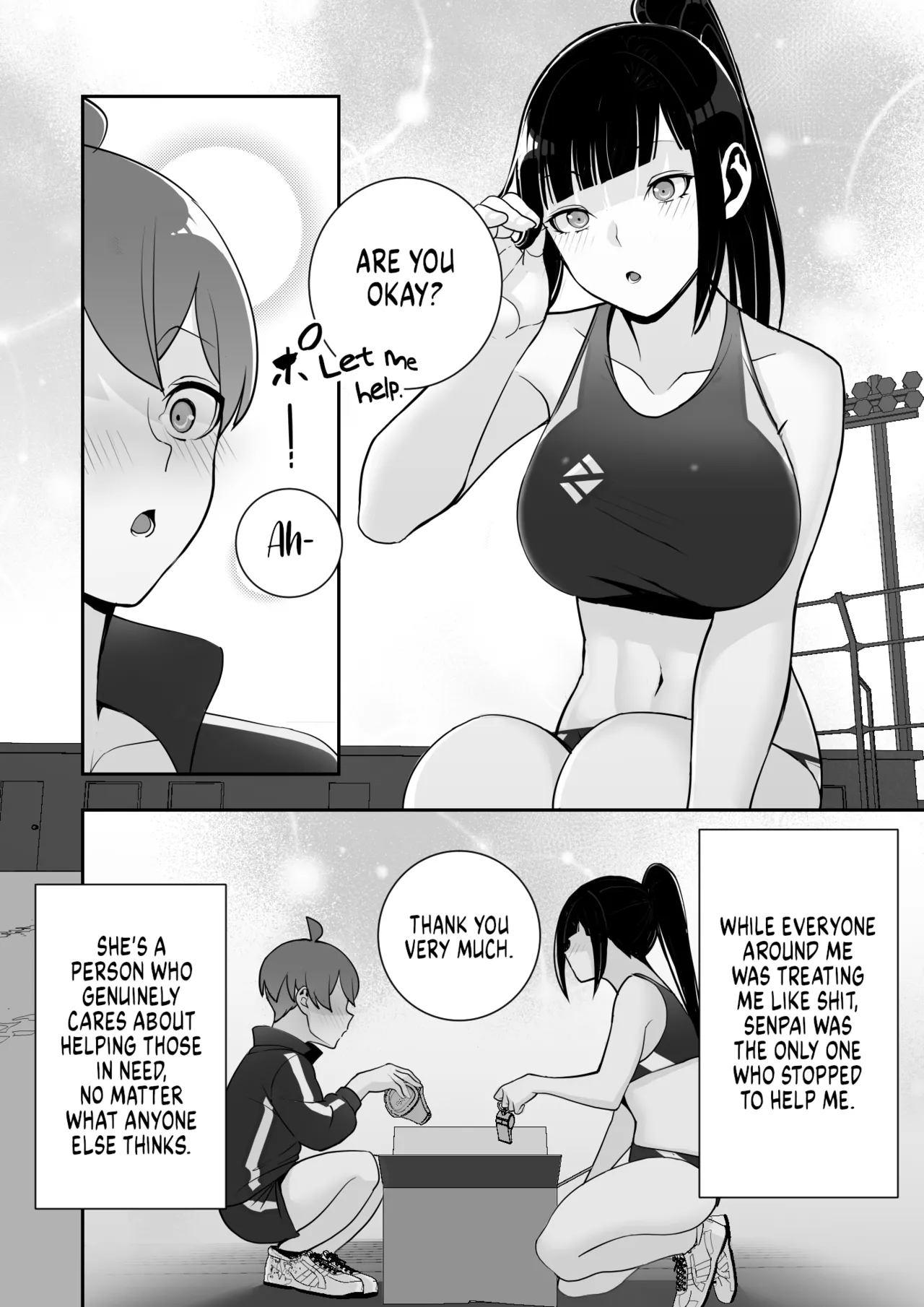 [Material Engine (Materia)] Reizoku no Kubiwa Akogare no Rikujoubu Senpai o Toraete Jibun no Konomi ni Sennou Choukyou | I Claimed my Beloved Track-and-Field Senpai and Brainwashed her into my Perfect Woman [English] page 39 original parody - leg lock big breasts hentai manga - read online free