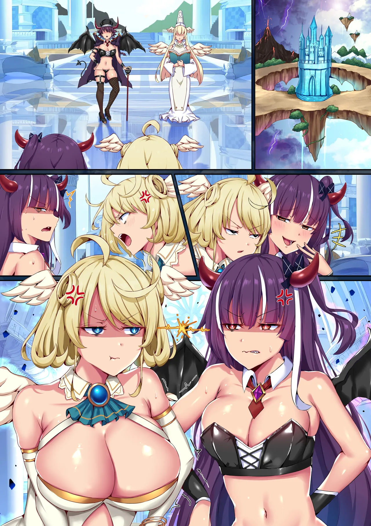 Dosukebe Akuma to Tenshi no Chikara de Gakuen Joshi Zenin Hatsujou!? Seiso na Anoko to Kimochi Yosugiru Gakuen Harem Sex! page 28 original parody - big breasts group hentai manga - read online free