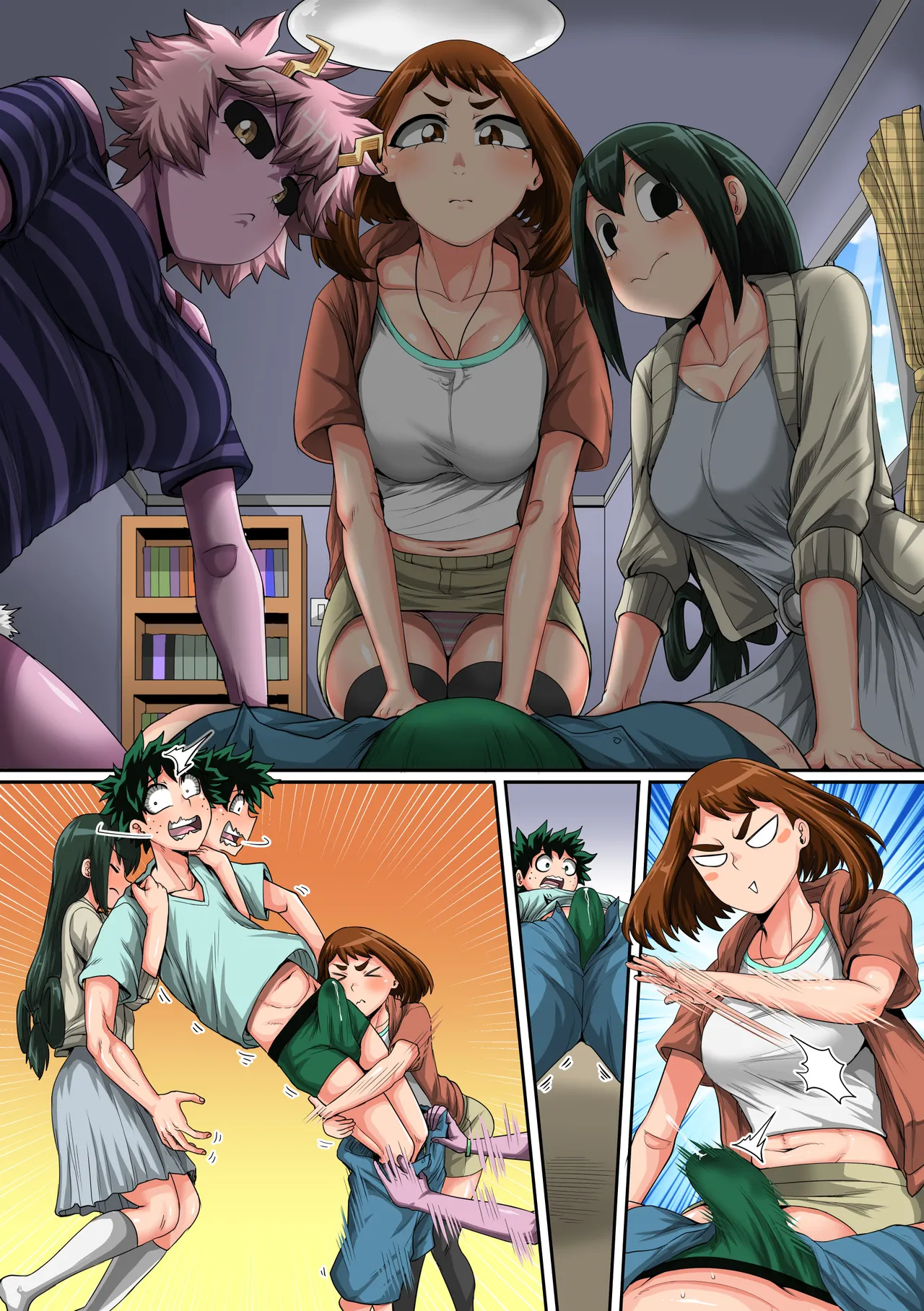 Boku no Harem Academia Ch. 8: Kanojo-tachi no Kesshin page 70 featuring tsuyu asui my hero academia parody - big breasts unusual pupils hentai manga - read online free