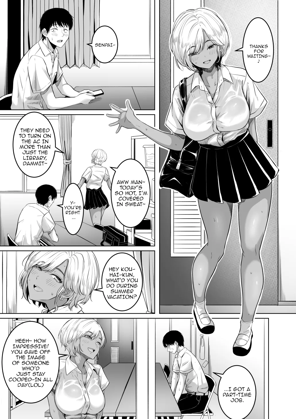 Page 2 of [Kurogoma Seizou Koujou (Goma Gorilla)] Senpai no Muwaa o Boku wa Mitai | I Wanna See Senpai's Stuffy, Steamy Place [English] {Doujins.com}
