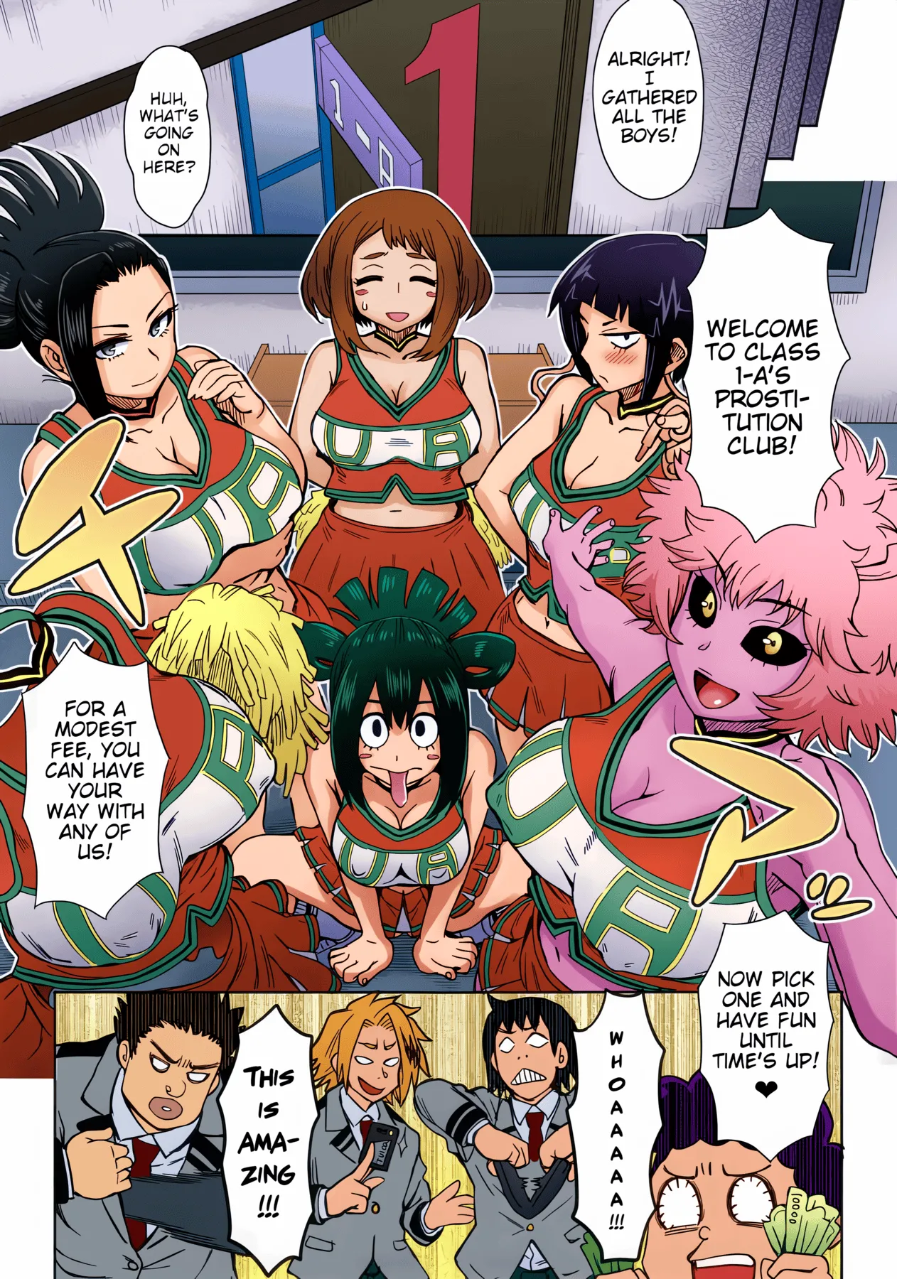 Page 10 of (C90) [Eight Beat (Itou Eight)] Uraraka Ura Fuuzoku | Uraraka's Behind-the-Scenes Prostitution (Boku no Hero Academia) [English] [Glittering Translations] [Colorized]