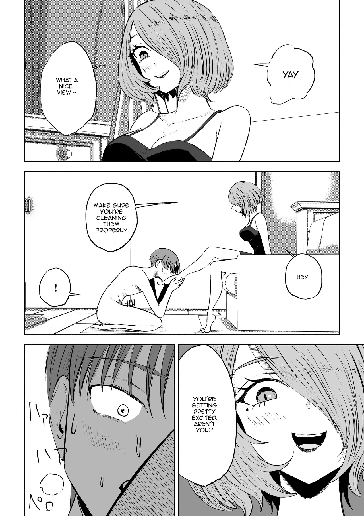 Onna Tomodachi no Isu ni Naru | Becoming my Female Friend's Chair page 28 original parody - femdom foot licking hentai manga - read online free