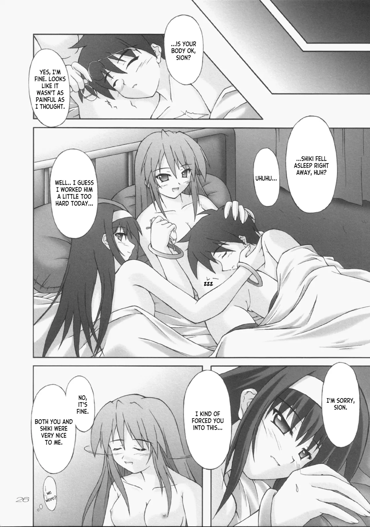 Tsunagatteitai | I Want to be Connected page 25 featuring shiki tohno tsukihime parody - group ffm threesome hentai manga - read online free