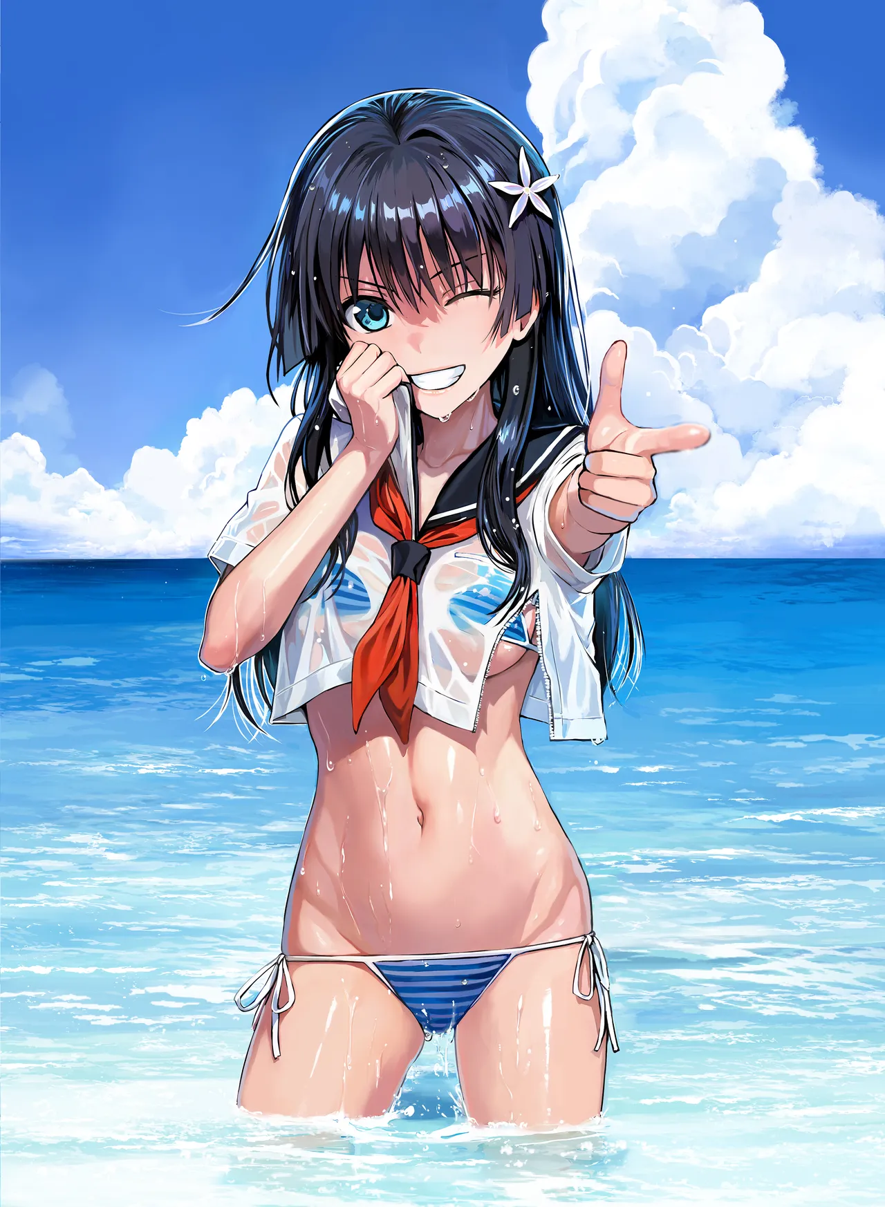 Saten-san, Iroiro Eizou Soushuuhen page 50 featuring ruiko saten toaru project parody - swimsuit mmf threesome hentai manga - read online free