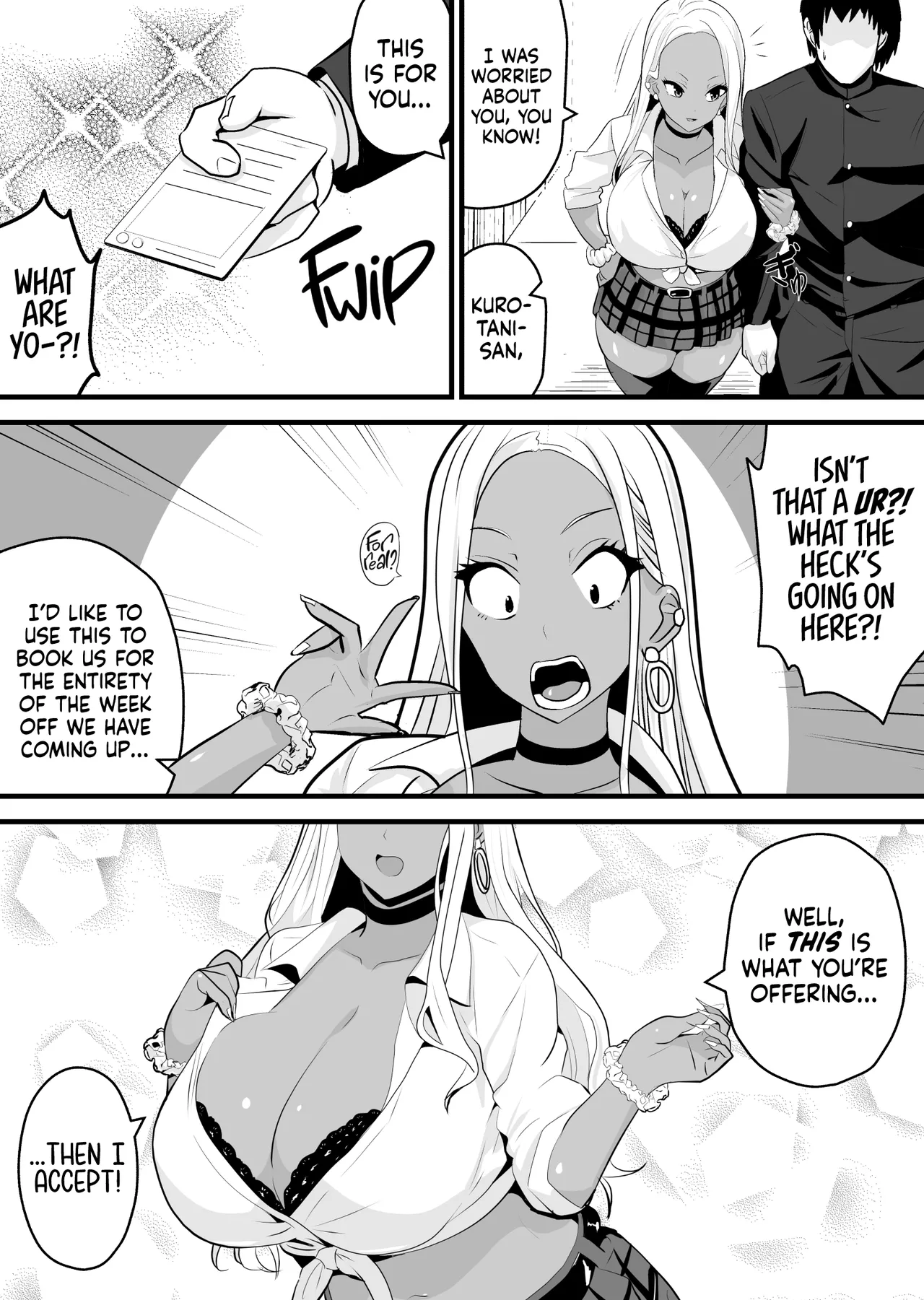[Niizuma Gaikokkaku] Otaku ni Yasashii Kuro Gal ga Rare Card to Koukan de Sex Sasetekureru ー Nerd-Friendly Choco-Gyaru Will Trade Sex For Rare Cards [English] [head empty] [Digital] page 25 original parody - sole female sole male hentai manga - read online free