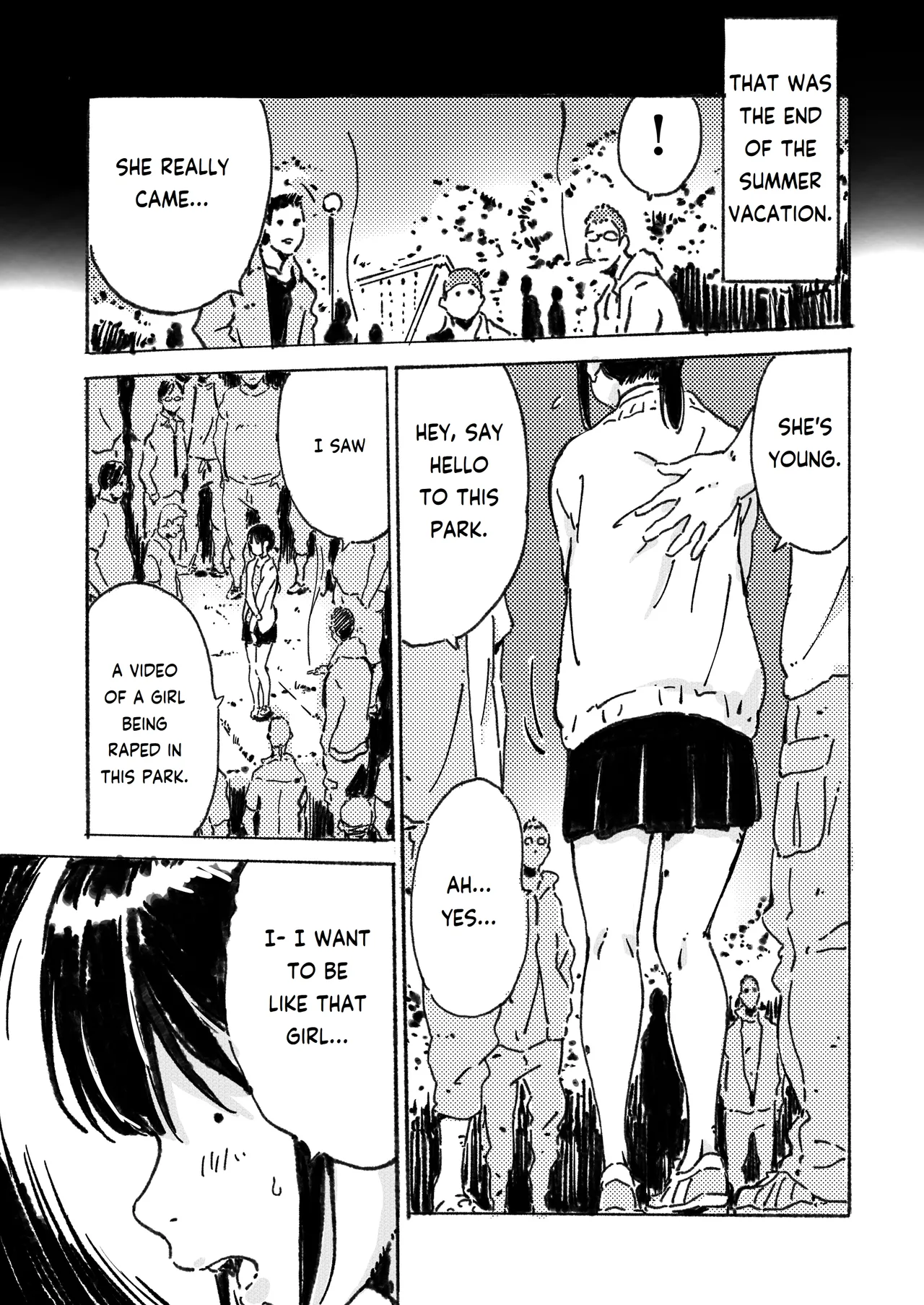 Page 4 of [monodevil (Monocchi)] Rinkan Ganbou no Shoujo | A Girl Who Wants to be Gang Raped