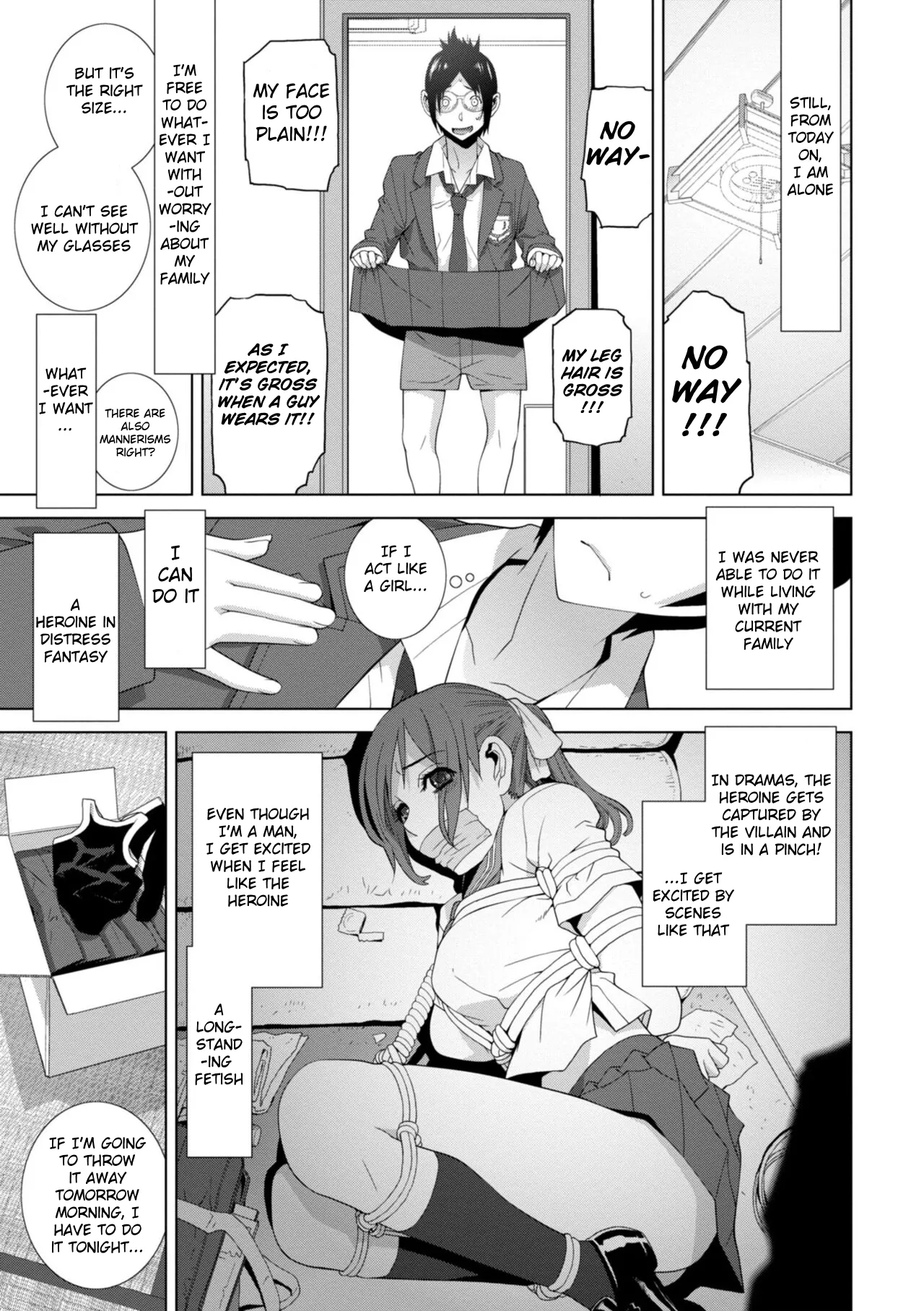 Forced into Cross-Dressing by My Younger Sister page 24 original parody - rough translation femdom hentai manga - read online free