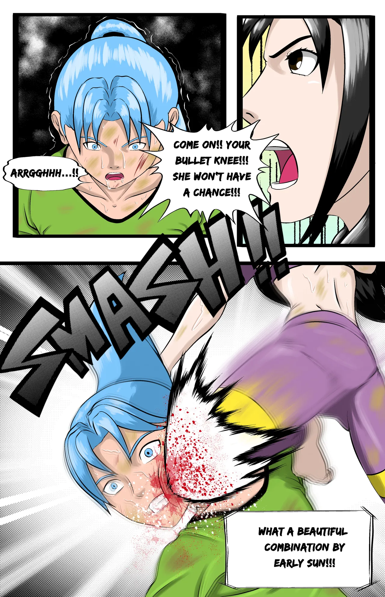 Infiltration page 122 featuring benikage - ryona wrestling hentai manga - read online free