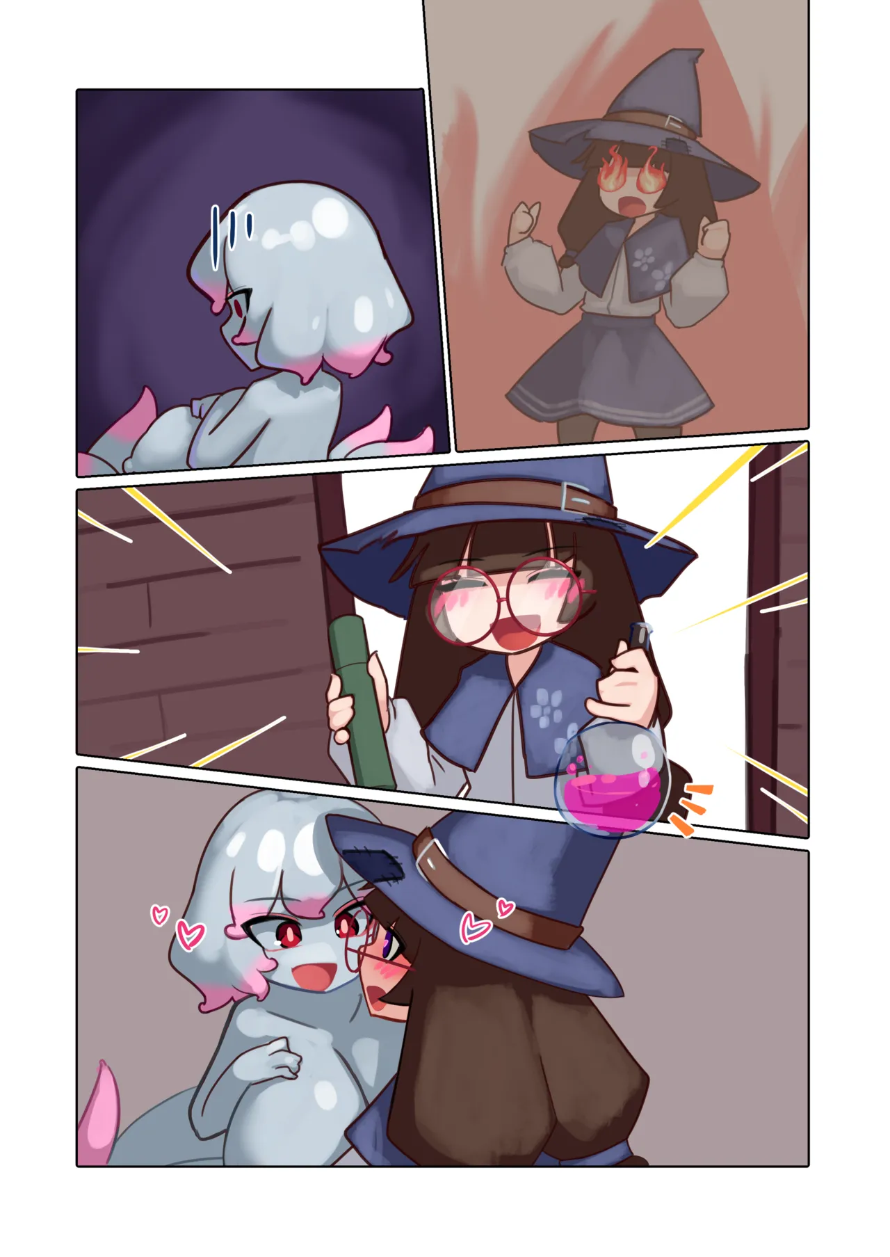 Futanari Majo Minarai ga Scylla Musume to Tadareta Seikatsu o Okuru Hanashi page 118 original parody - glasses futanari hentai manga - read online free