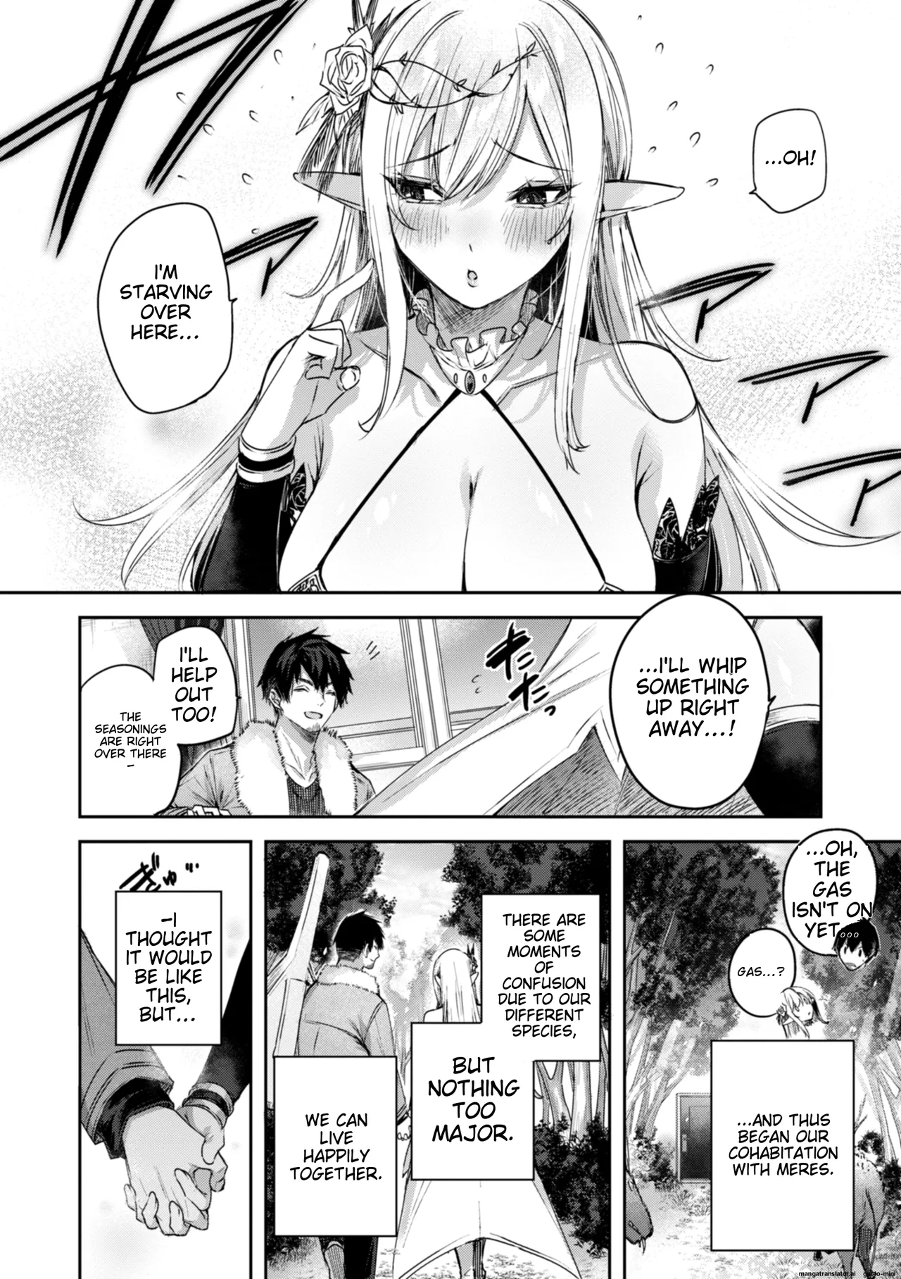 Dokushin Hunter no Deai wa Elf no Mori de | The Single Hunter Meets Girl in The Elven Forest page 55 - elf big breasts hentai manga - read online free