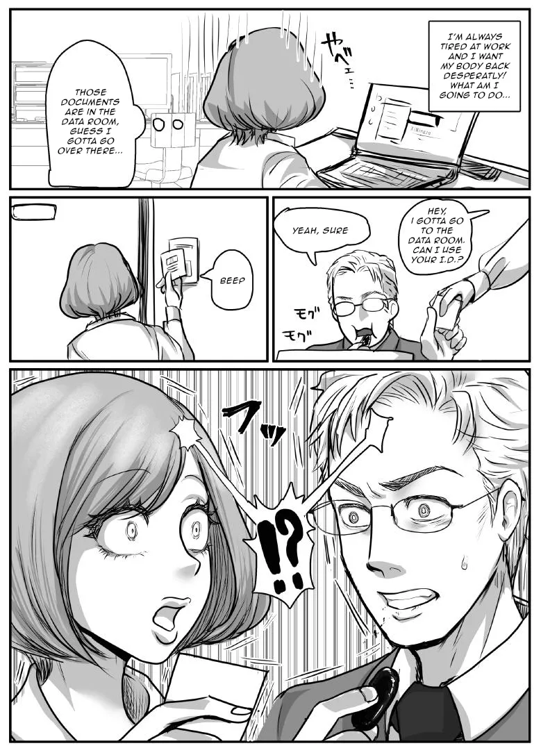 Office de Buka ya Joushi to Irekawaru Hanashi | Swapping Places with the Office Girls page 17 original parody - big breasts glasses hentai manga - read online free