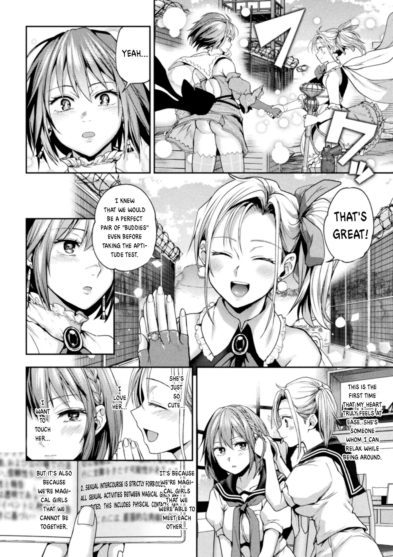 [Nagashiro Rouge] Eigyou Mahou Shoujo ga Kiss Shitara Ch. 1-3 | When Magical Girls Kiss Chapter 1-3 (END) + Extra [English] page 33 original parody - kissing big breasts hentai manga - read online free