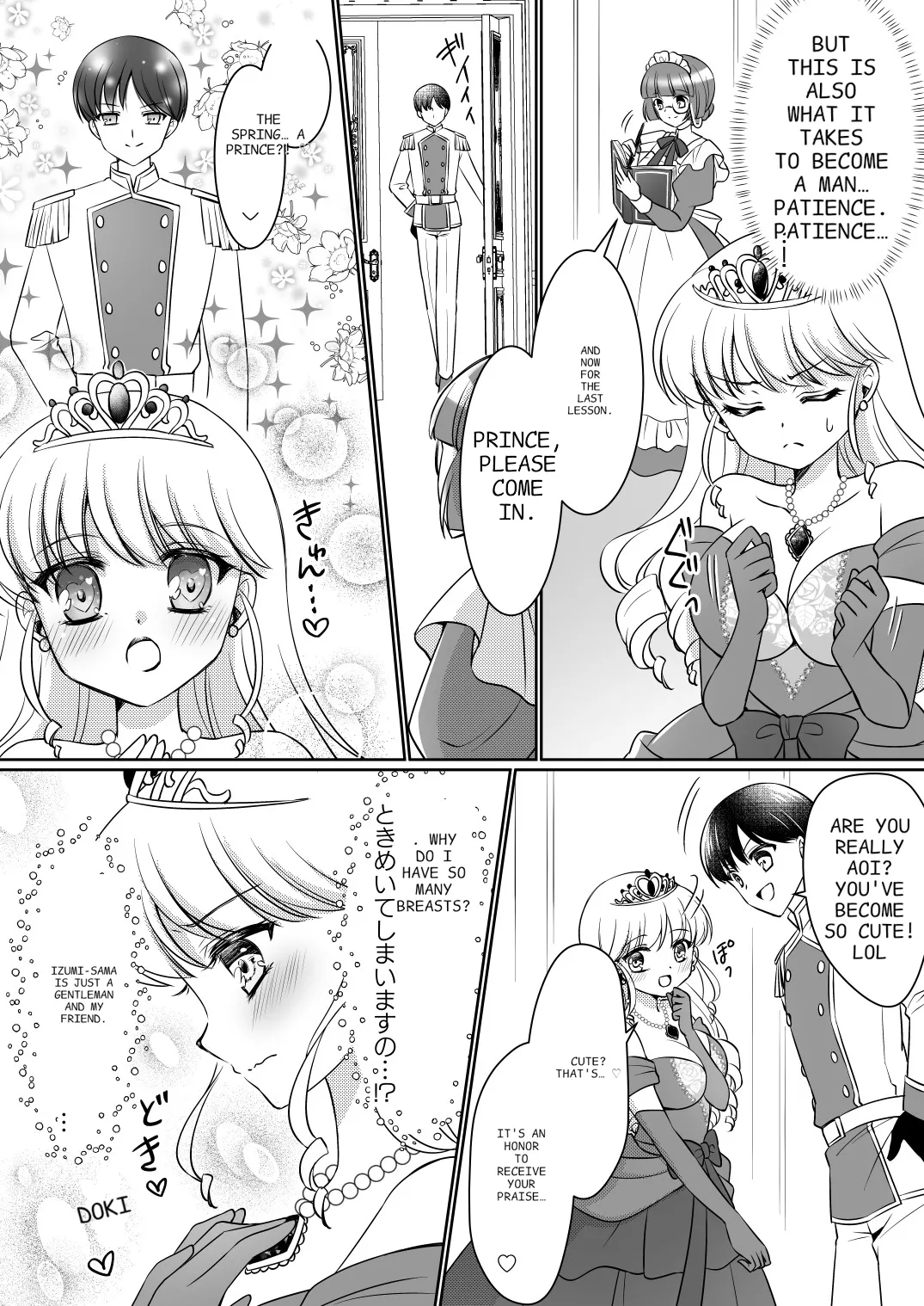 [Amuai Okashi Seisakusho (Kagura Kurumi)] Zettai ni Ohime-sama ni Nanka Narimasen wa! ~Ohime-sama Taiken de Ohime-sama ni Sareta Ore~ | I'm definitely going to become a princess! ~I was turned into a princess through my experience as a princess~ [English] page 19 original parody - x-ray rough translation hentai manga - read online free