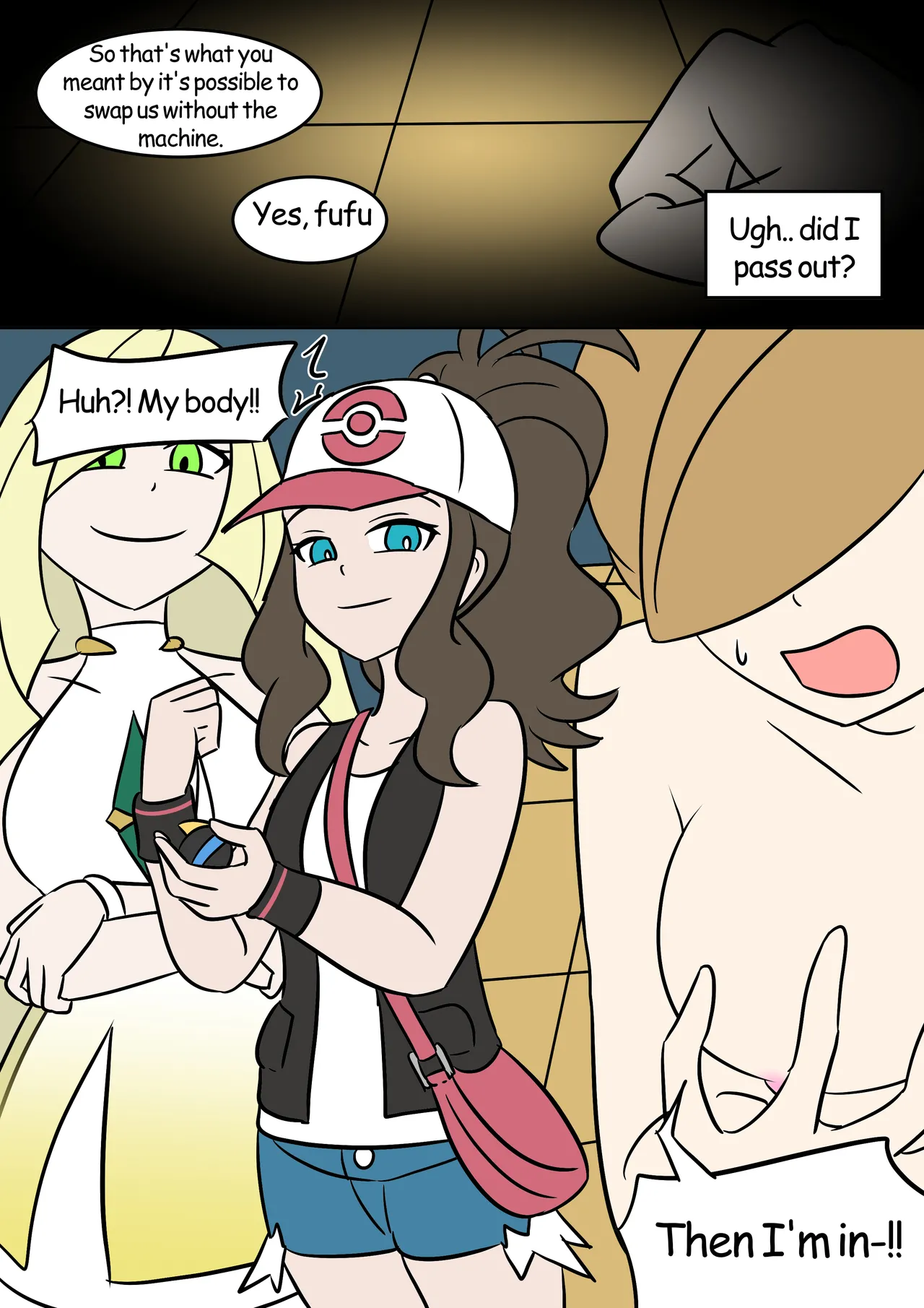 What if page 19 featuring cynthia pokemon parody - body swap crossdressing hentai manga - read online free