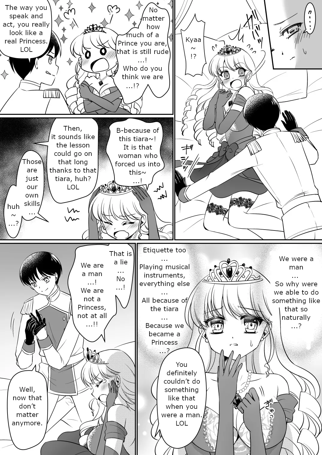 [Amuai Okashi Seisakusho (Kagura Kurumi)] Zettai ni Ohime-sama ni Nanka Narimasen wa! ~Ohime-sama Taiken de Ohime-sama ni Sareta Ore~ | I will never become a princess! ~I was made into a princess through the princess experience~ [English] page 25 original parody - transformation big breasts hentai manga - read online free