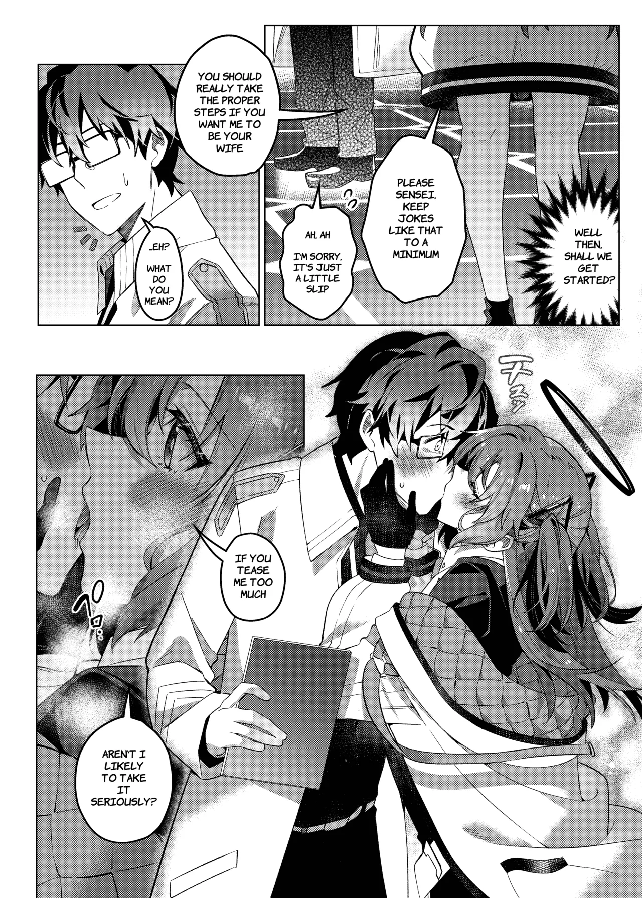Yuuwaku de Schale Sensei o Yowaraseru Sakusen Blue Archive TSF doujinshi | The Strategy to Weaken Schale Sensei with Temptation page 22 featuring sensei blue archive parody - glasses schoolgirl uniform hentai manga - read online free