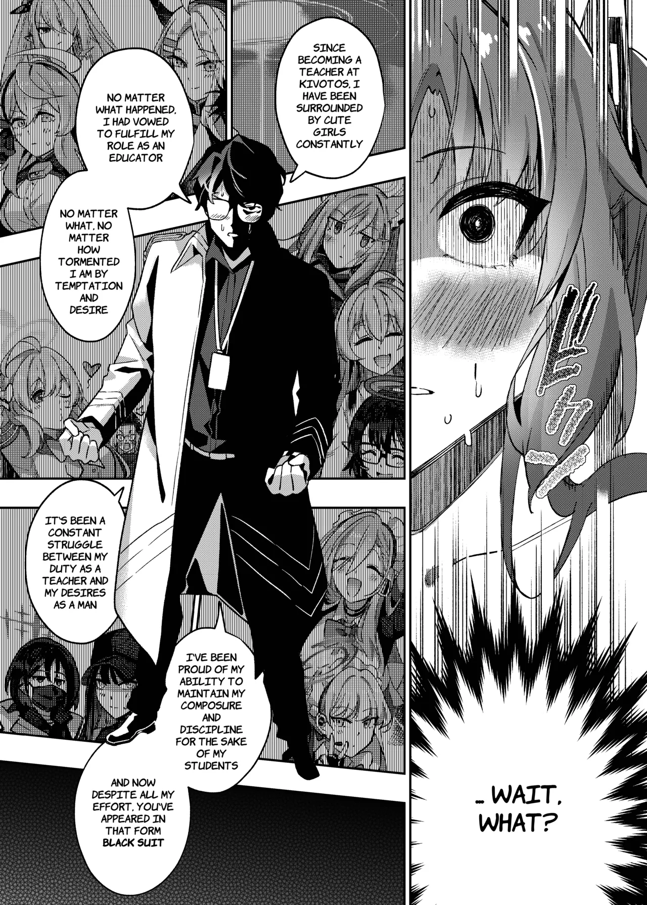 Yuuwaku de Schale Sensei o Yowaraseru Sakusen Blue Archive TSF doujinshi | The Strategy to Weaken Schale Sensei with Temptation page 38 featuring sensei blue archive parody - glasses schoolgirl uniform hentai manga - read online free