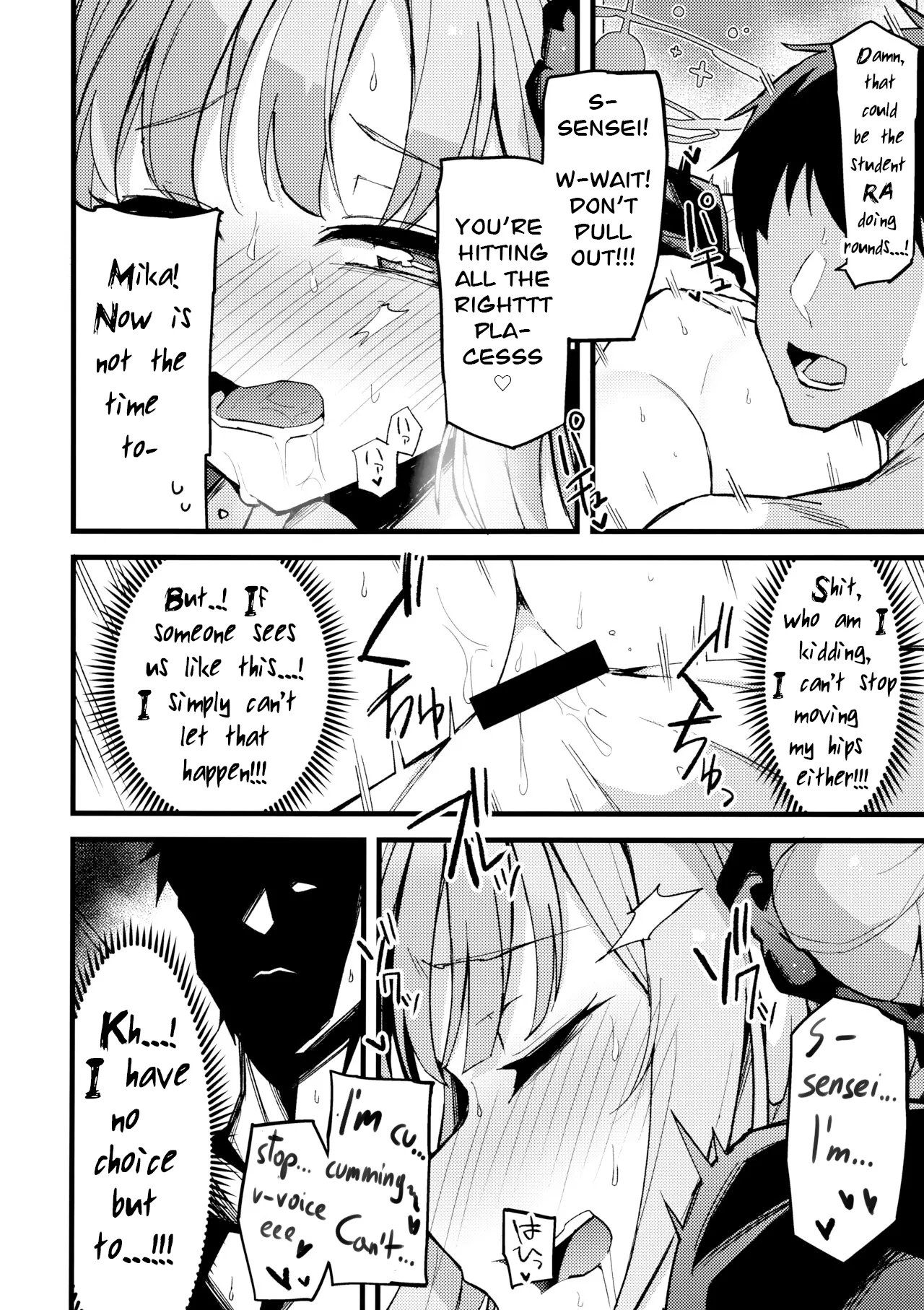 Mika, Koe Osaete | Mika, Keep it Down page 15 featuring mika misono blue archive parody - sweating kissing hentai manga - read online free