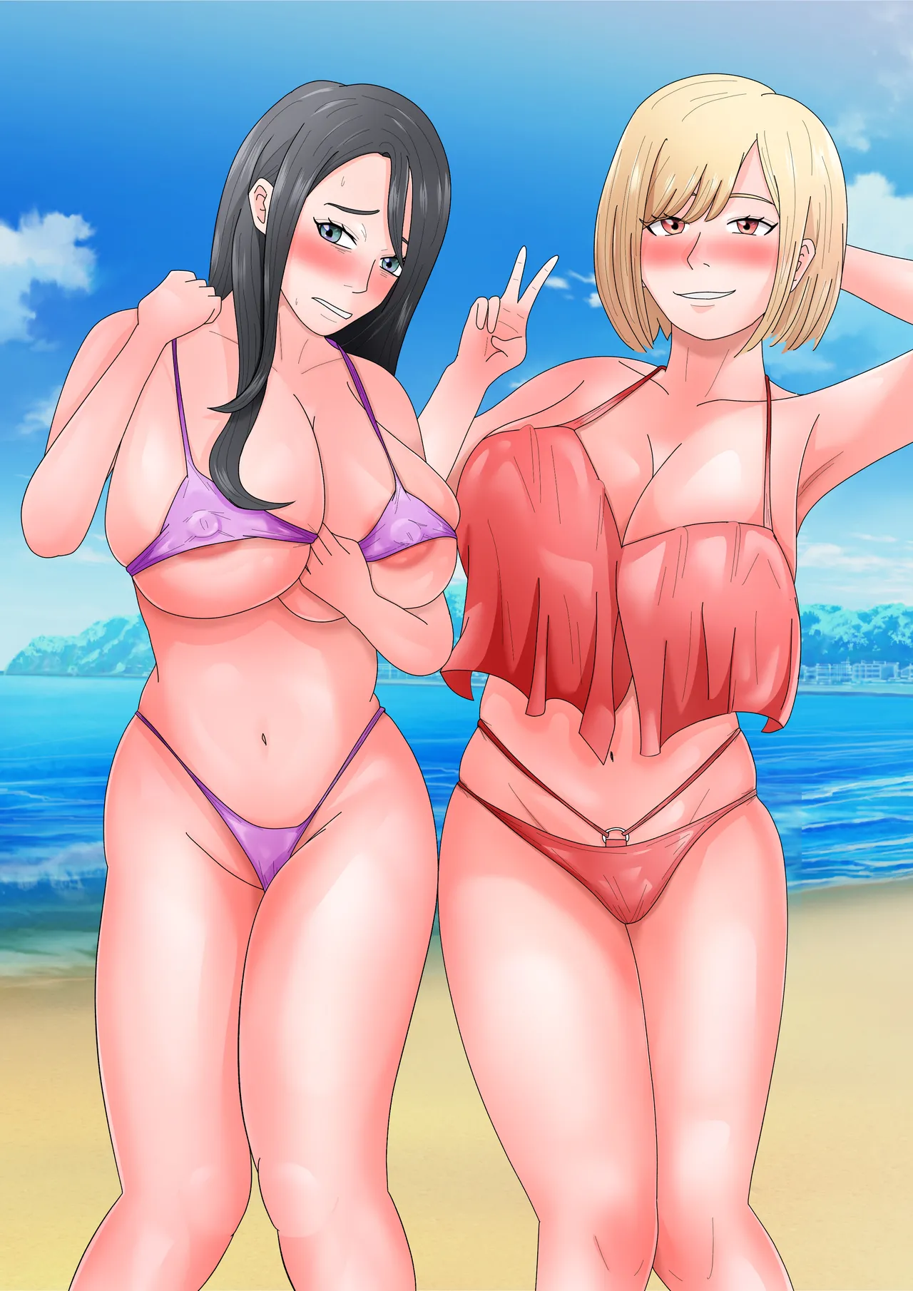 Umi de Chara Otoko ni Dakareta Hitozuma-tachi page 50 original parody - nakadashi full color hentai manga - read online free