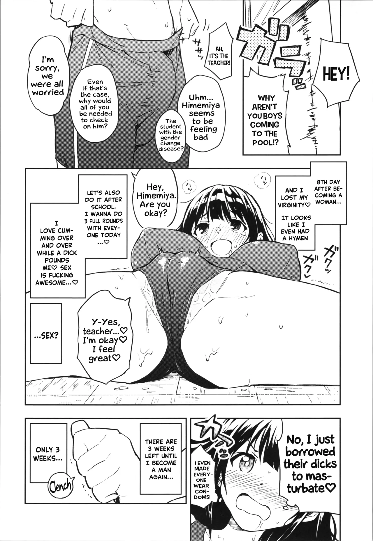 [Mirakoku (Yasumi Mirakichi)] 1-kagetsu Ninshin Shinakereba Otoko ni Modoreru Hanashi (1) | As Long As I Don't Get Pregnant for 1 Month, I'll Turn Back Into a Man (1) [English] [Hikari no Kaze] [Digital] page 21 original parody - mmf threesome group hentai manga - read online free