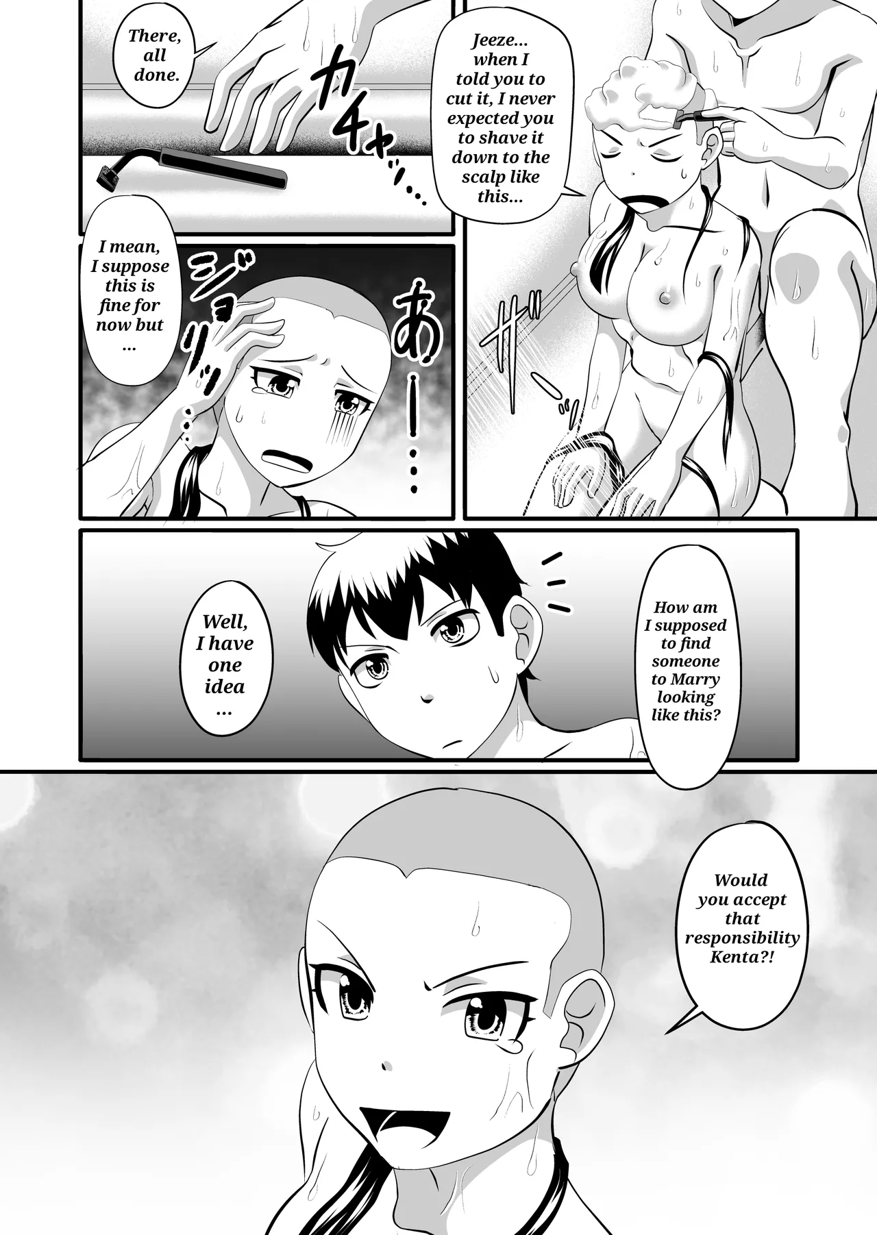 I'll cut my hair off page 15 original parody - rough translation bald hentai manga - read online free
