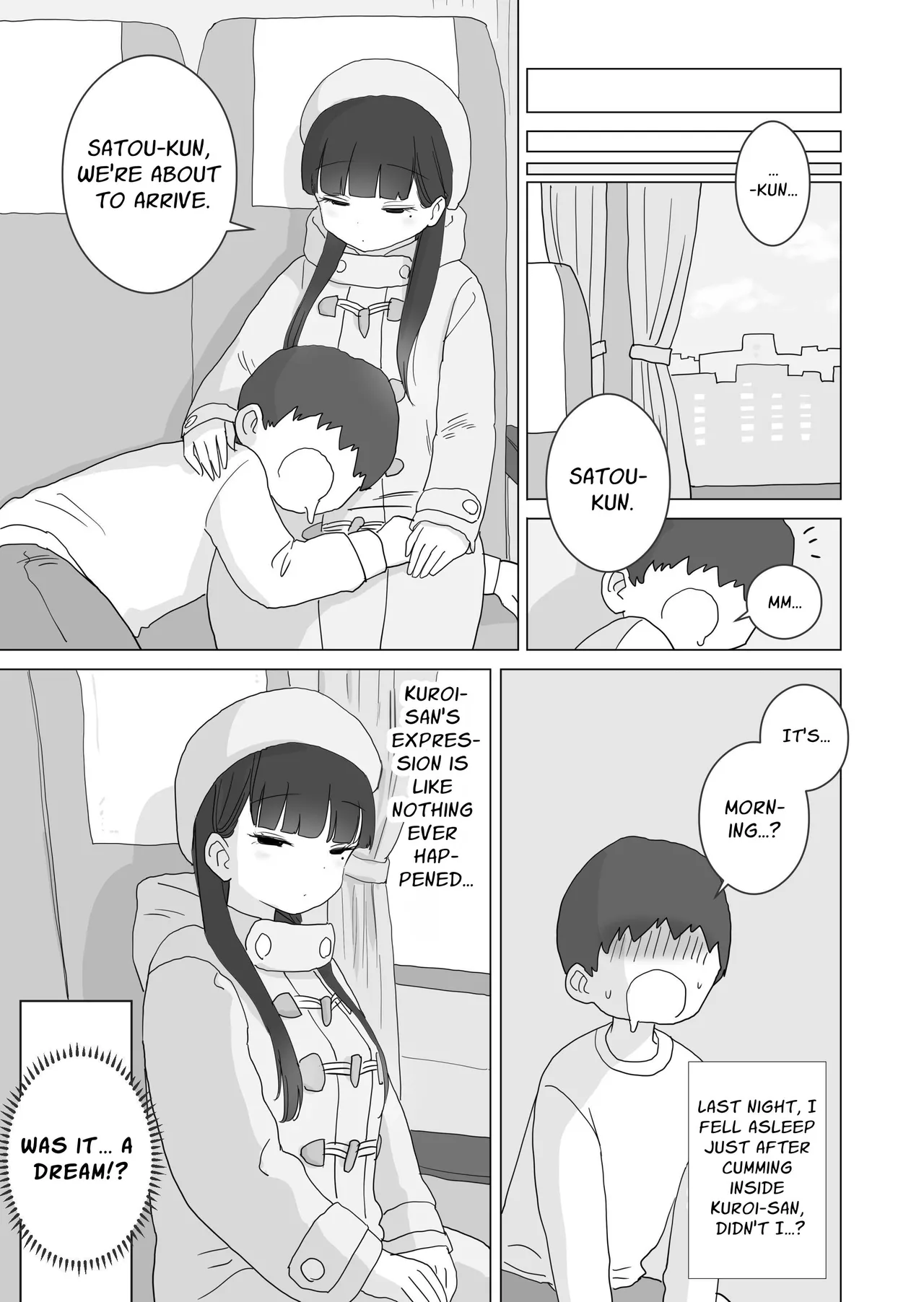 Yokou Bus Demo Kossori Nakadashi Sasete Kureru Classmate no Kuroi-san | My Classmate Kuroi Lets Me Secretly Creampie Her Even On An Overnight Bus page 47 original parody - breast feeding nakadashi hentai manga - read online free