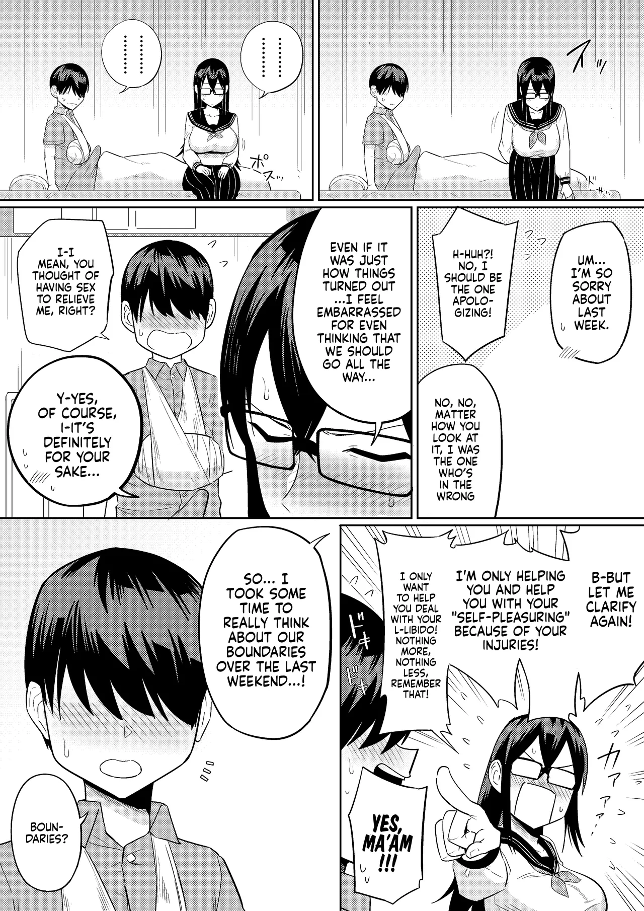 [Makosho] Sewayaki na Kyonyuu Gakkyuu Iinchou Sono 1-12 | The Kind and Caring Busty Class Rep Ch.1-12 [English] [NudeSalad] (Ongoing) page 44 original parody - handjob kissing hentai manga - read online free