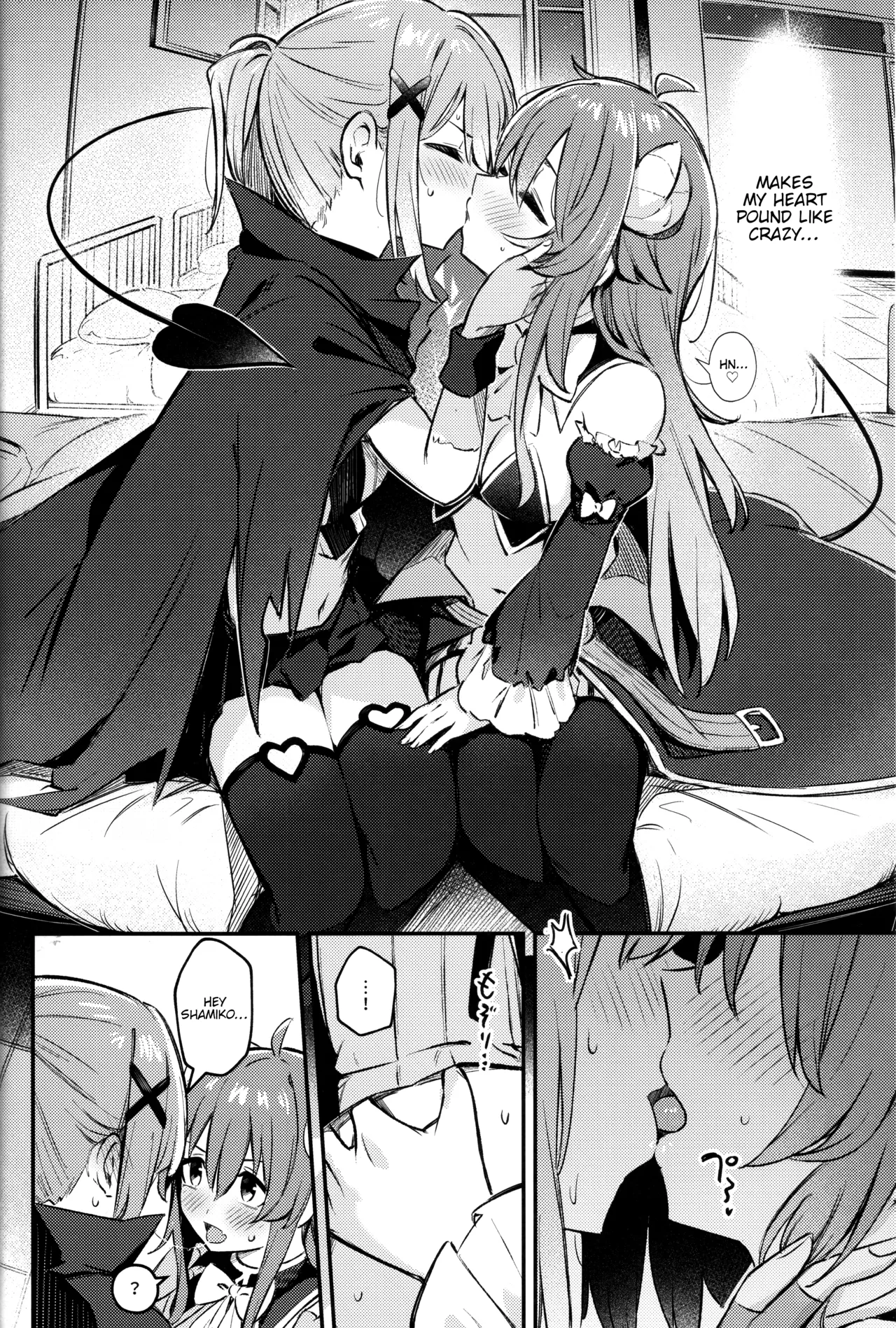 Mazoku wa Shukuteki to Nakayoshi Shinai to Derarenai Heya ni, Tojikomerarete Shimatta! page 15 featuring yuko yoshida machikado mazoku parody - gloves thigh high boots hentai manga - read online free