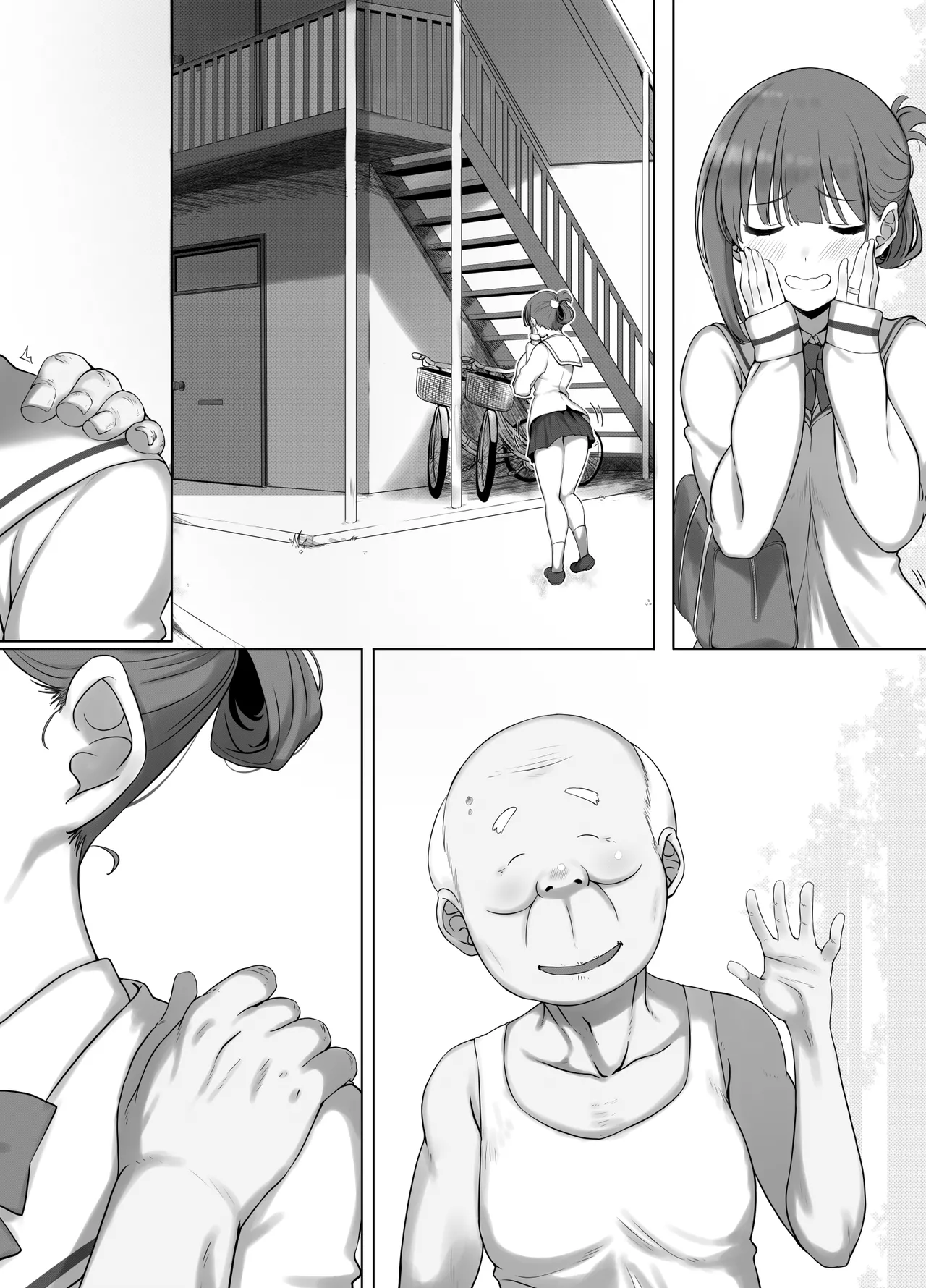 [k-Ten] Osanazuma Shizuku-chan no Netorare Shinkon Seikatsu -Sono Pichipichi no Karada o Tonari no Saitei Ero Jijii no Dekachin de Musaborareru JK Osanazuma- page 53 original parody - kissing old man hentai manga - read online free