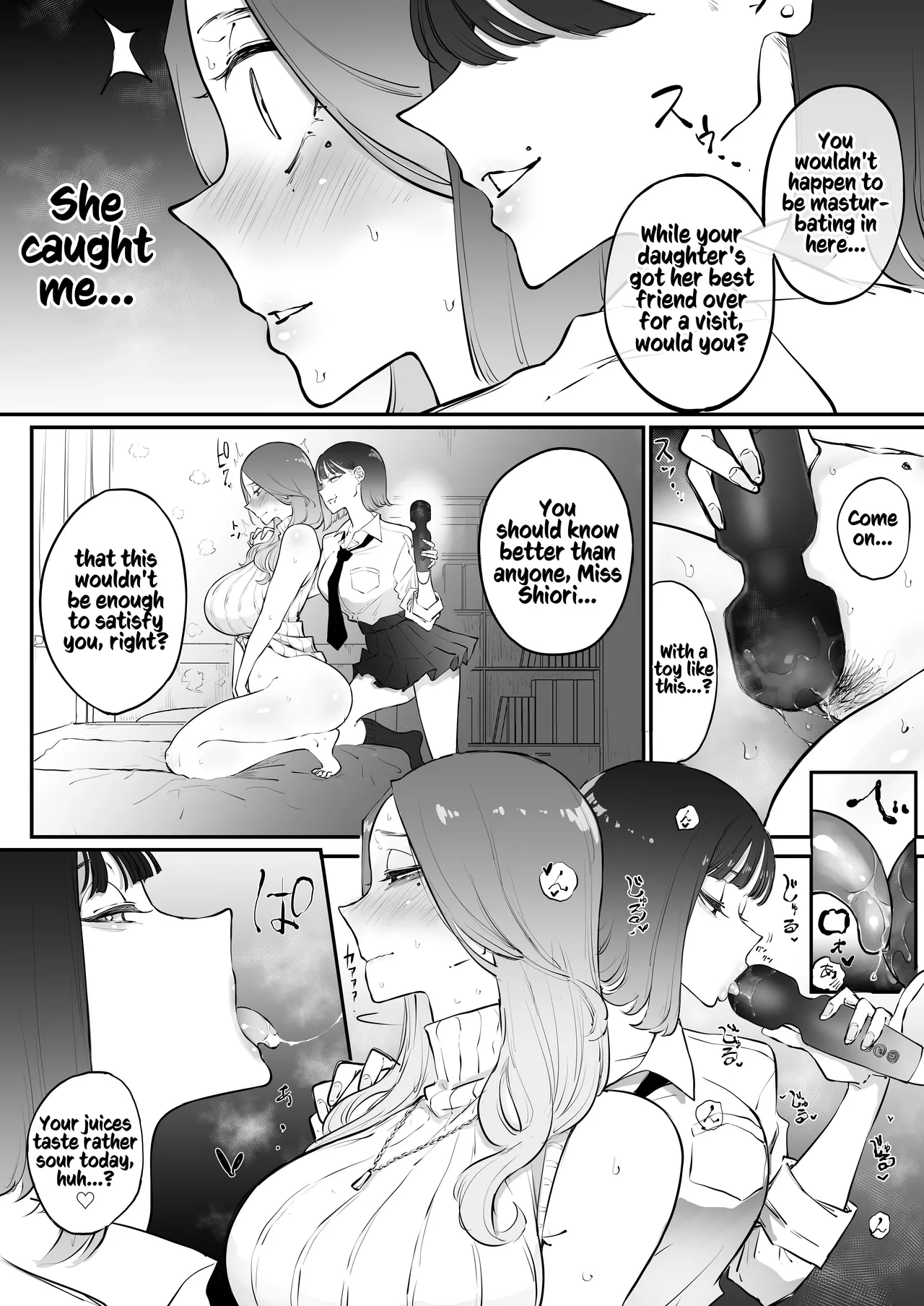 [Sky Dogma (Pandacorya)] Bijin Tsuma, Ichinose Shiori 37 wa, Musume no Yuujin ni Idakareteiru | Beautiful Wife Shiori Ichinose (37) Is Getting Banged By Her Daughter's Female Friend [English] [Kusanuu] - Page 6