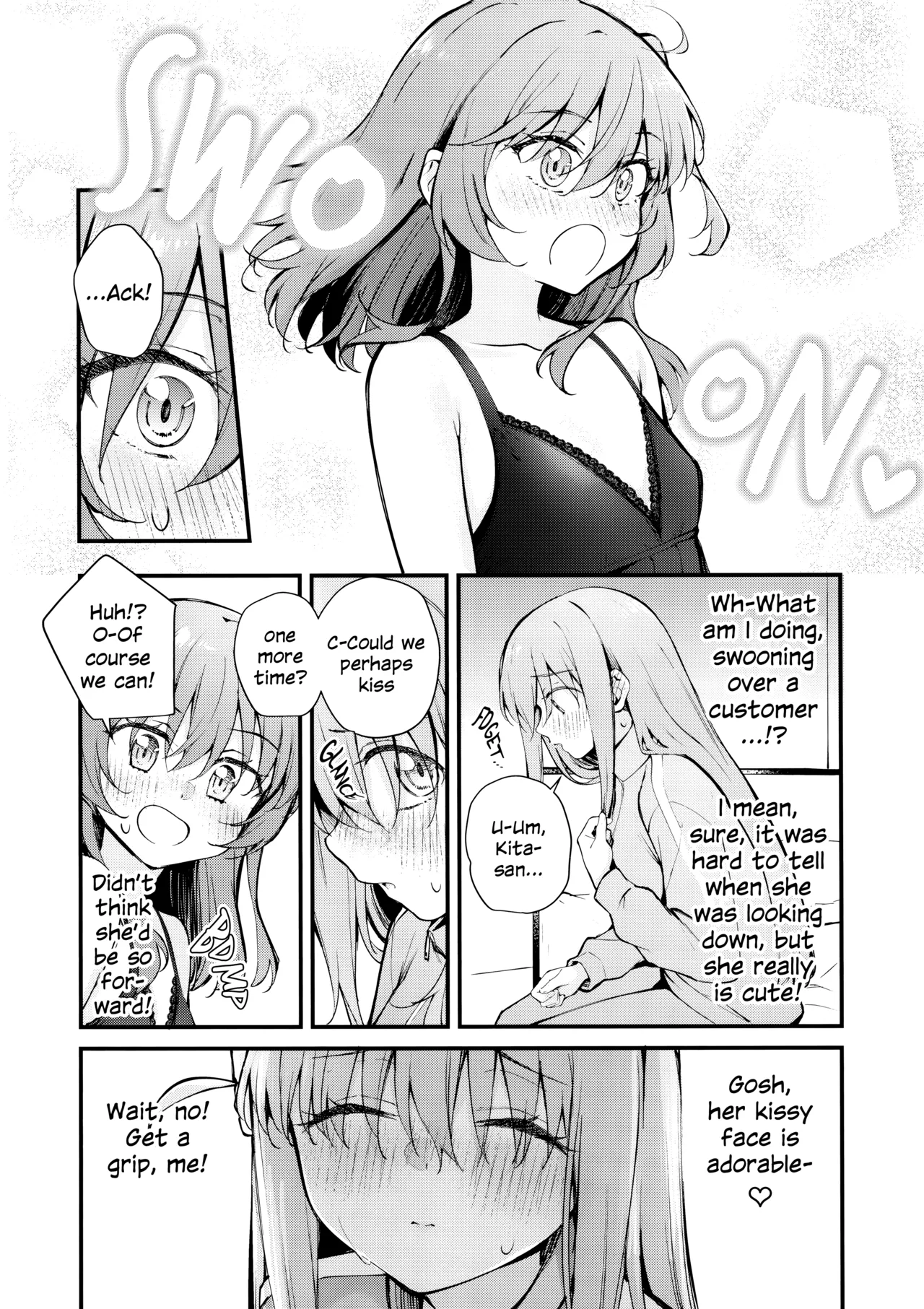 (Kessoku Rock! 10) [Kitaku Jikan (Kitaku)] Meguriai Tokyo ~Les Fuuzoku e Iku.~ | Tokyo Encounter: Visiting a Lesbian Brothel (Bocchi the Rock!) [English] page 11 featuring hitori gotou bocchi the rock parody - yuri kissing hentai manga - read online free