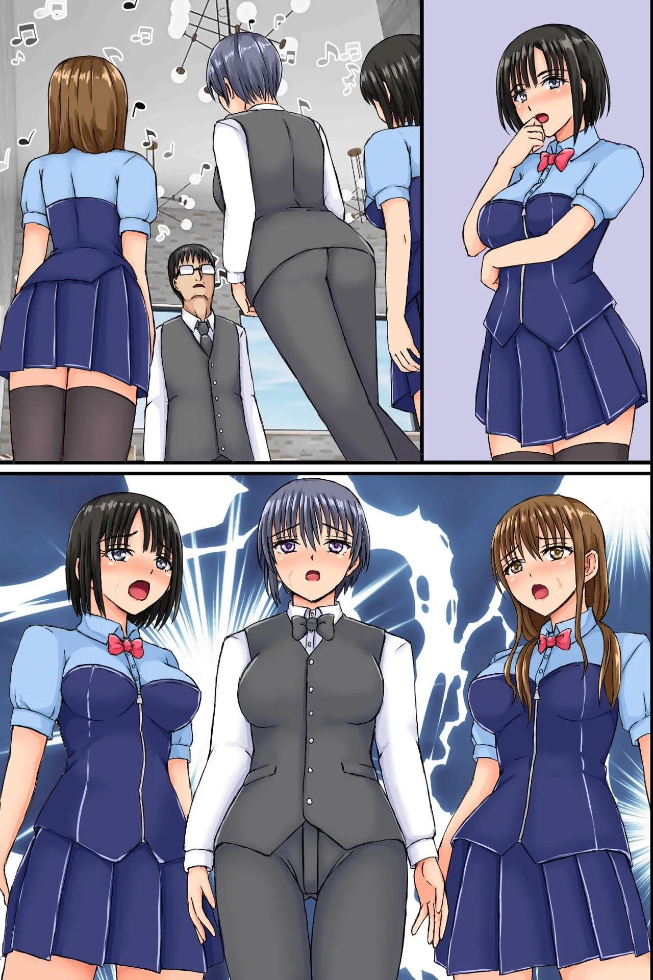 Shokuba ni Kyonyuu Tsuma-tachi ni Anji o Kakete Mitara Akkenaku Zenin Chinochishimashita. Ayatsuri Souchi de Okkanai Shokuba no Hitozuma Joushi mo Bitch na Nikuana ni Shichaou! page 71 original parody - full color group hentai manga - read online free