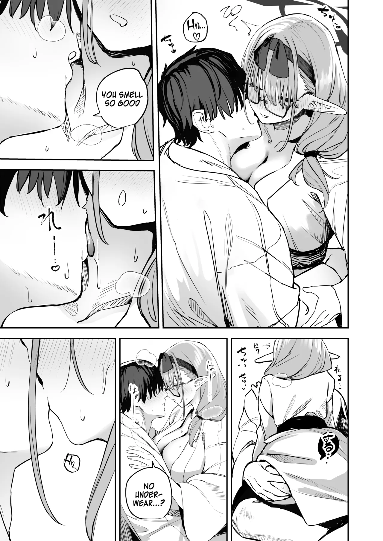 Ore no Seito wa Succubus Kamo Shirenai 2 | My Student Might Be a Succubus 2 page 11 featuring chinatsu hinomiya blue archive parody - elf kissing hentai manga - read online free