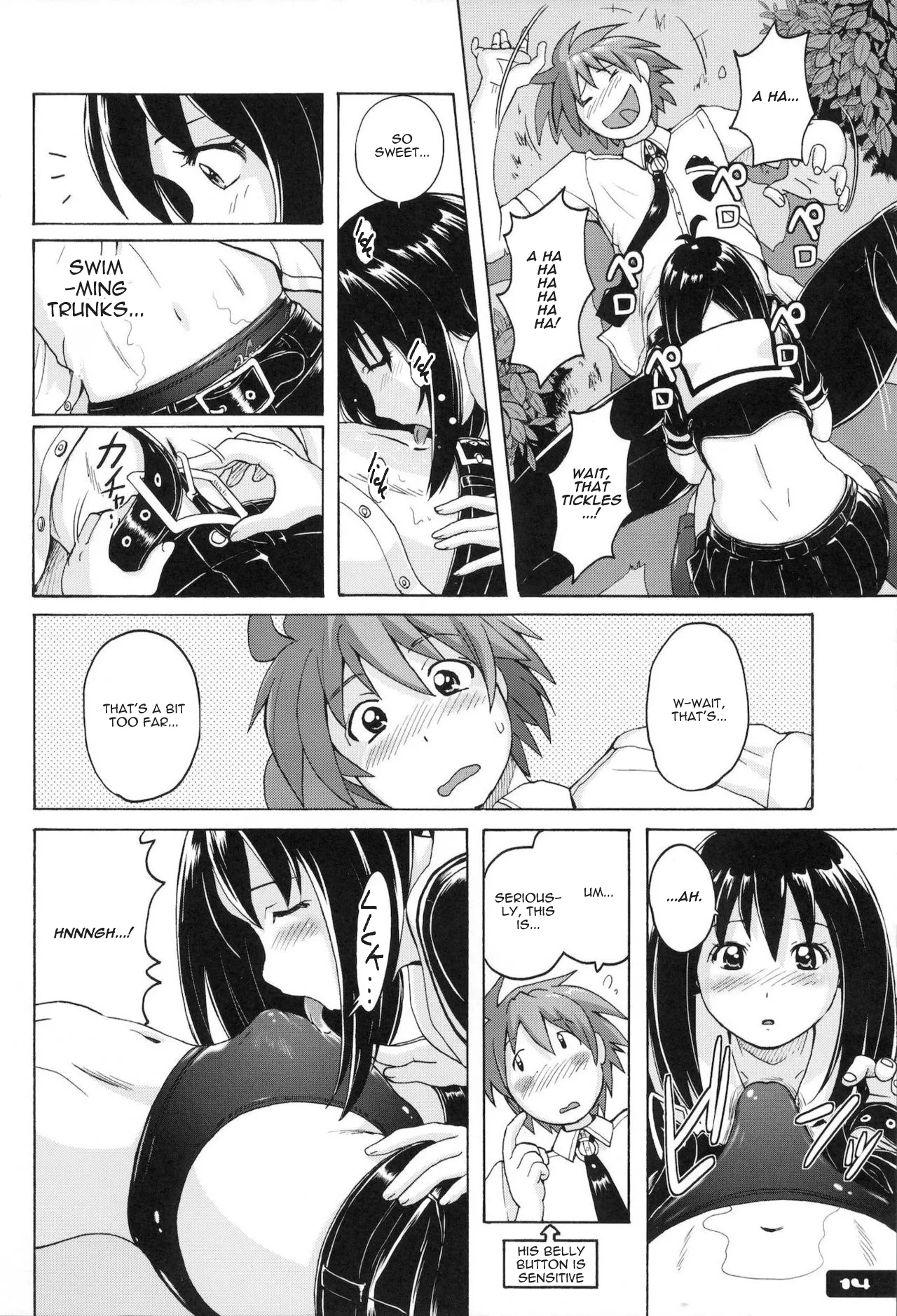 (C81) [Nyanko Batake (Murasaki Nyaa)] Pitapita Kyouei Mizugi (page 3-17 & 32) EX02 [English] [castor translates things] [Incomplete] page 11 original parody - crossdressing yaoi hentai manga - read online free