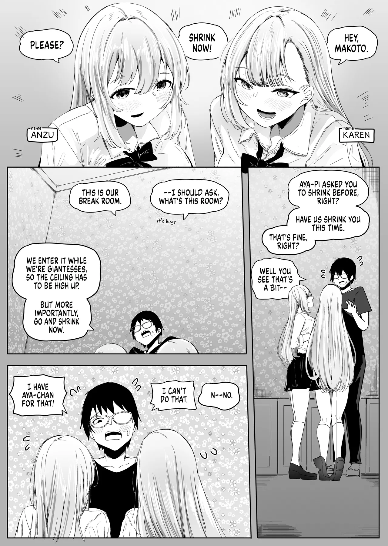 Omise no Ko ga Minna Ookikute Ai ga Omoi | All the girls in the store are big and yandere page 30 original parody - squirting shrinking hentai manga - read online free