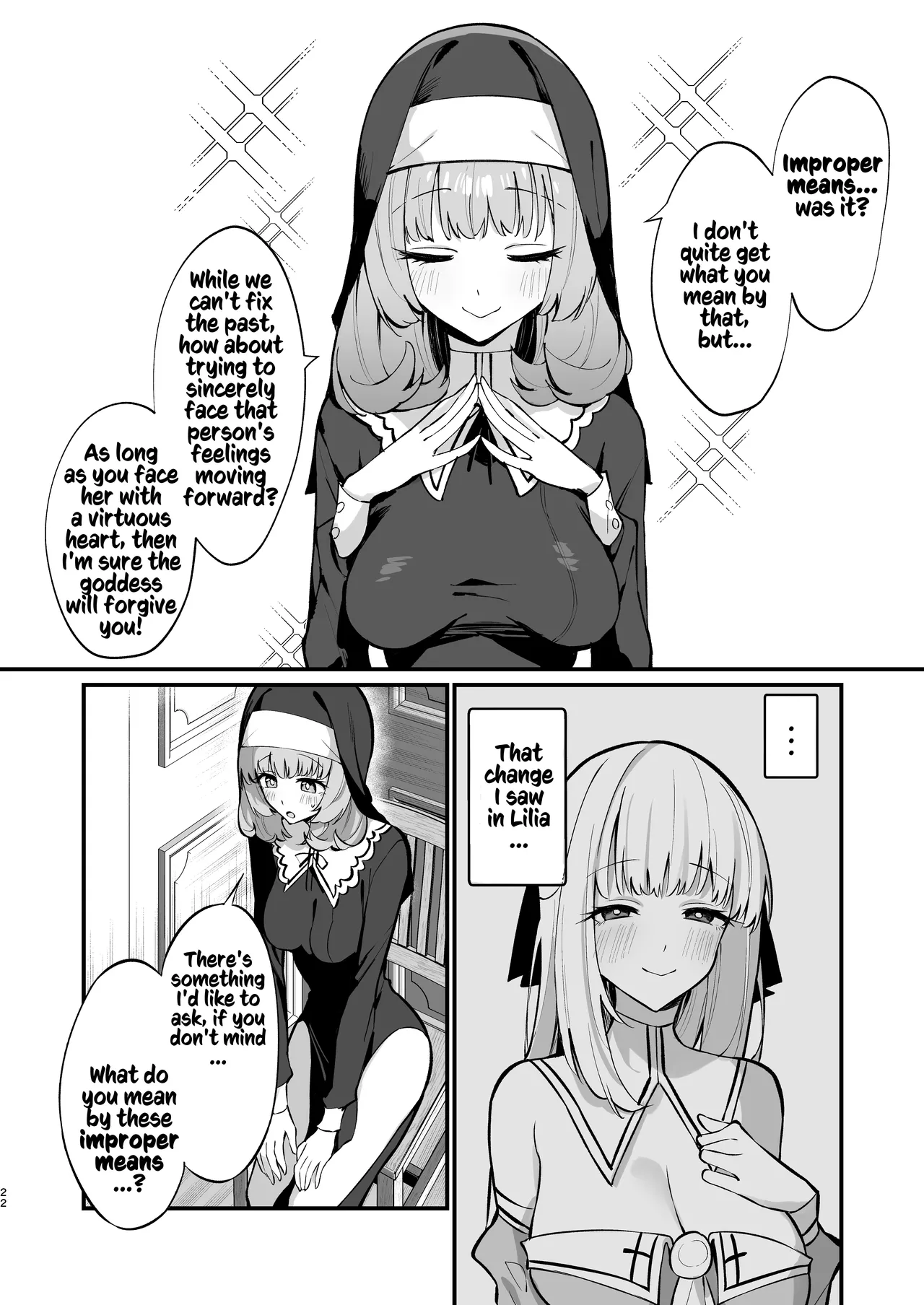 [Unahouse (Unacchi)] Sister Kanzen Haiboku. ~Muchi na Sister ga honnou de Hatsujo Koubi Surumade~｜A Sister's Absolute Defeat Until an Innocent Nun Enters Heat and Indulges in Passionate Mating Sex [English] [Kusanuu] [Decensored] [Digital] page 22 original parody - nun corruption hentai manga - read online free