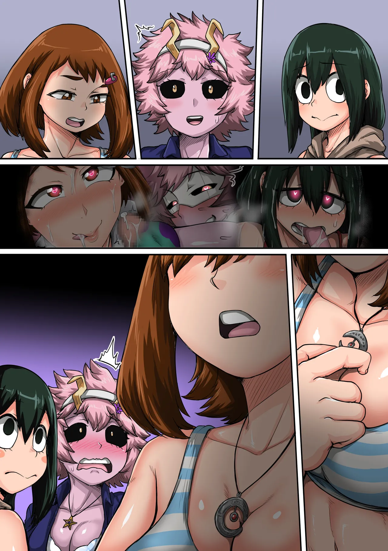 僕のハーレムアカデミア6話：梅雨編フルver. page 155 featuring tsuyu asui my hero academia parody - swimsuit group hentai manga - read online free