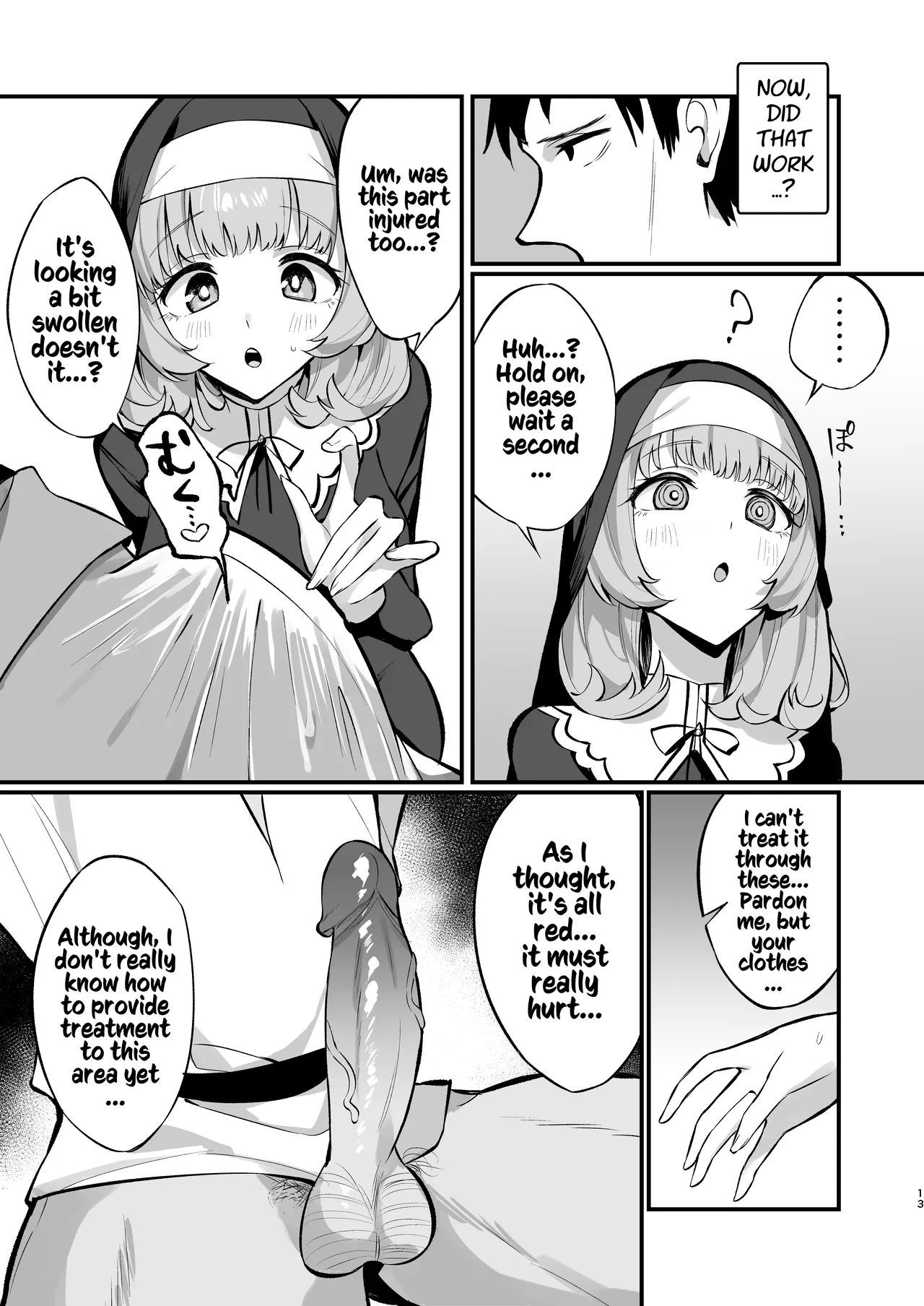 [Unahouse (Unacchi)] Sister Kanzen Haiboku. ~Muchi na Sister ga honnou de Hatsujo Koubi Surumade~｜A Sister's Absolute Defeat Until an Innocent Nun Enters Heat and Indulges in Passionate Mating Sex [English] [Kusanuu] [Decensored] [Digital] page 13 original parody - sole female sole male hentai manga - read online free