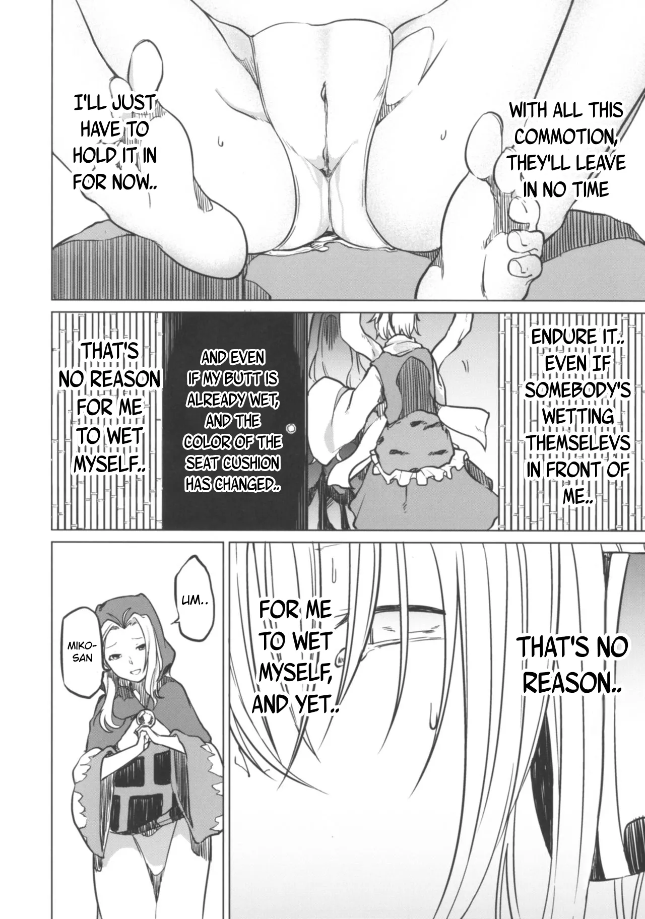 Toire ni Ikitai! Miko-san desuga page 10 featuring toyosatomimi no miko touhou project parody - no penetration urination hentai manga - read online free