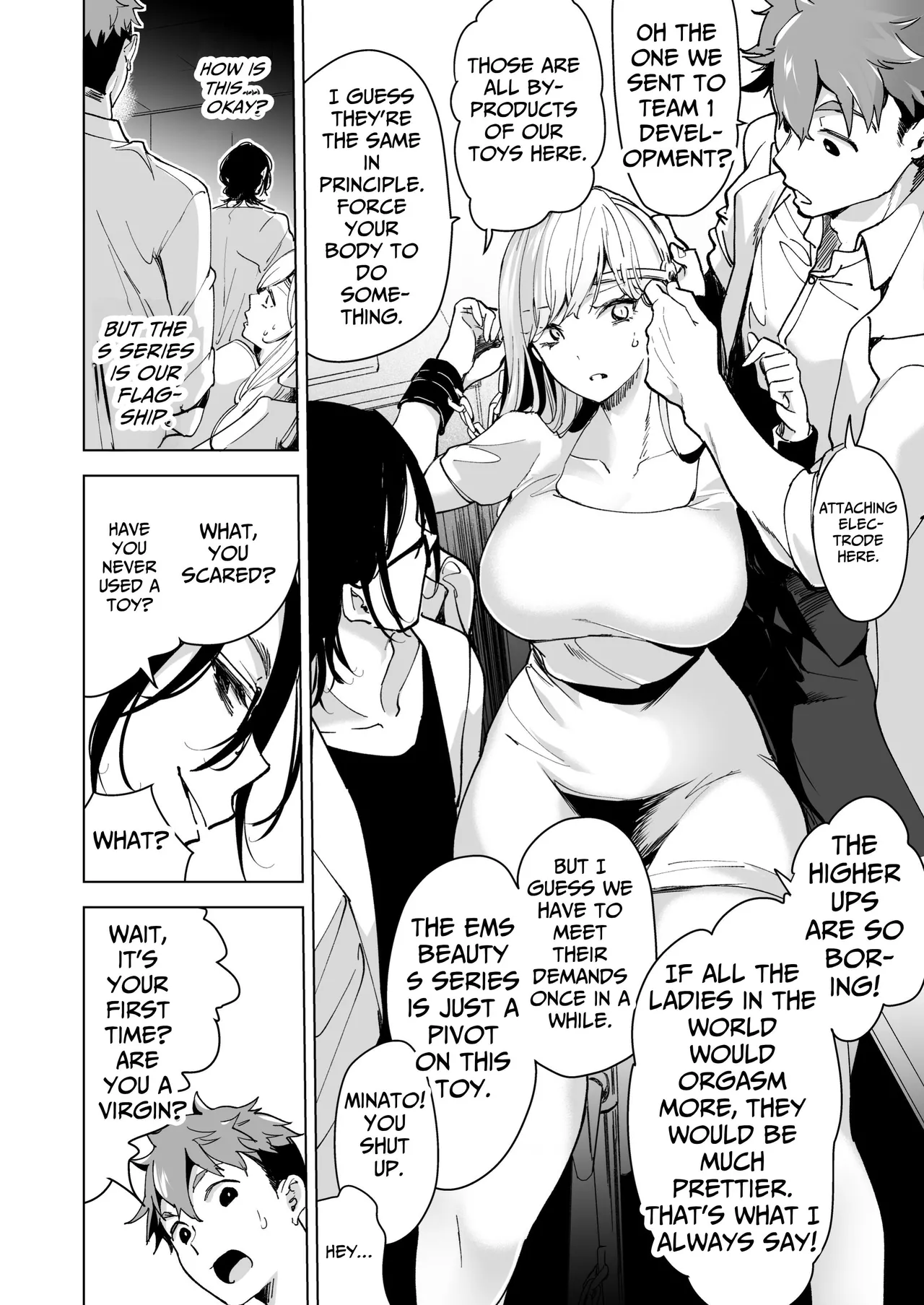[Face Look Ponpon (Mogiri Ochigi)] Ai Gangu no Onna ~Tokumei Kaihatsu-bu no Otoko Futari ni Gangu ni Sarete Rinri ga Houkai~ | Turned into a Sex Toy?! Goodbye Morals!! Product Testing for the Secret R&D Department [English] [Kabedon] page 22 original parody - sole female rough translation hentai manga - read online free