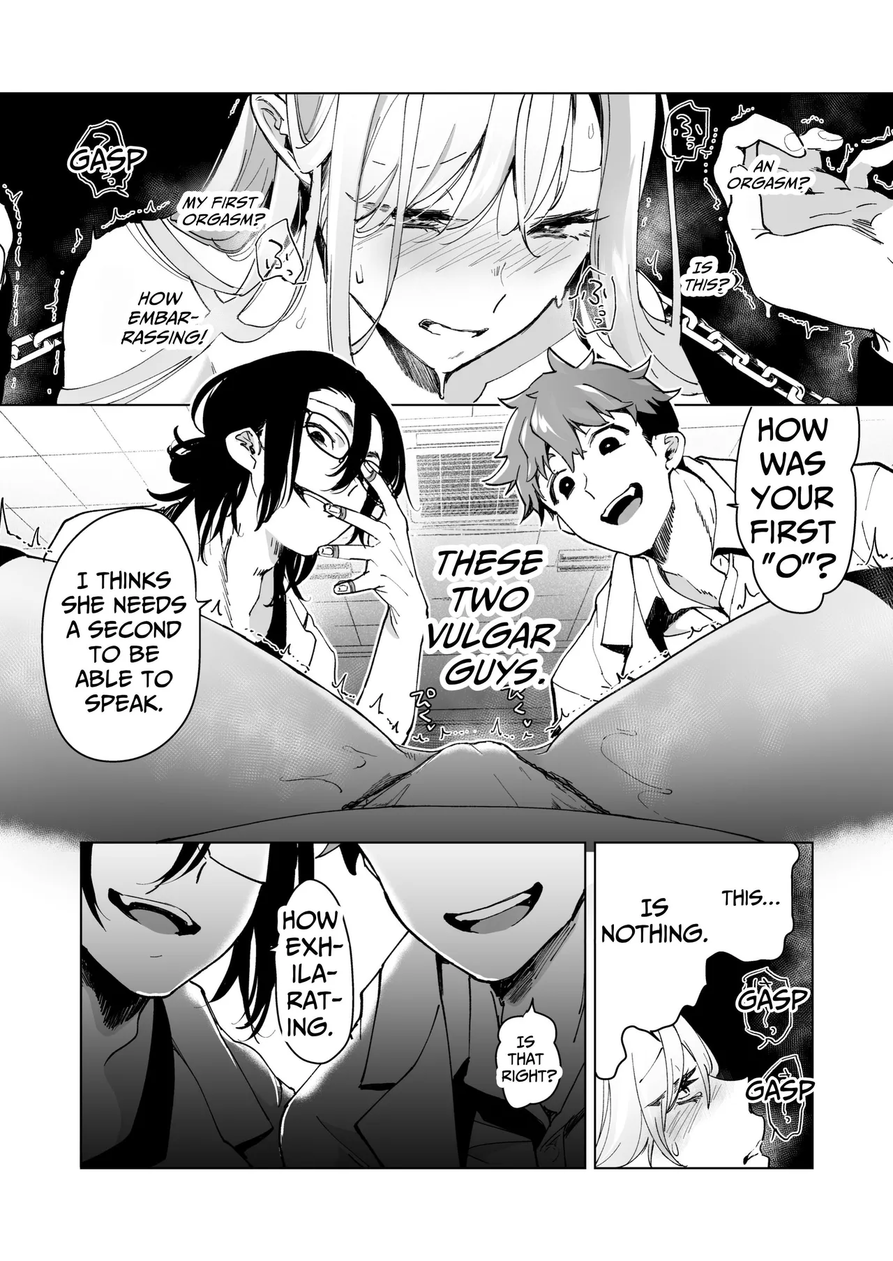 [Face Look Ponpon (Mogiri Ochigi)] Ai Gangu no Onna ~Tokumei Kaihatsu-bu no Otoko Futari ni Gangu ni Sarete Rinri ga Houkai~ | Turned into a Sex Toy?! Goodbye Morals!! Product Testing for the Secret R&D Department [English] [Kabedon] page 44 original parody - big breasts mmf threesome hentai manga - read online free