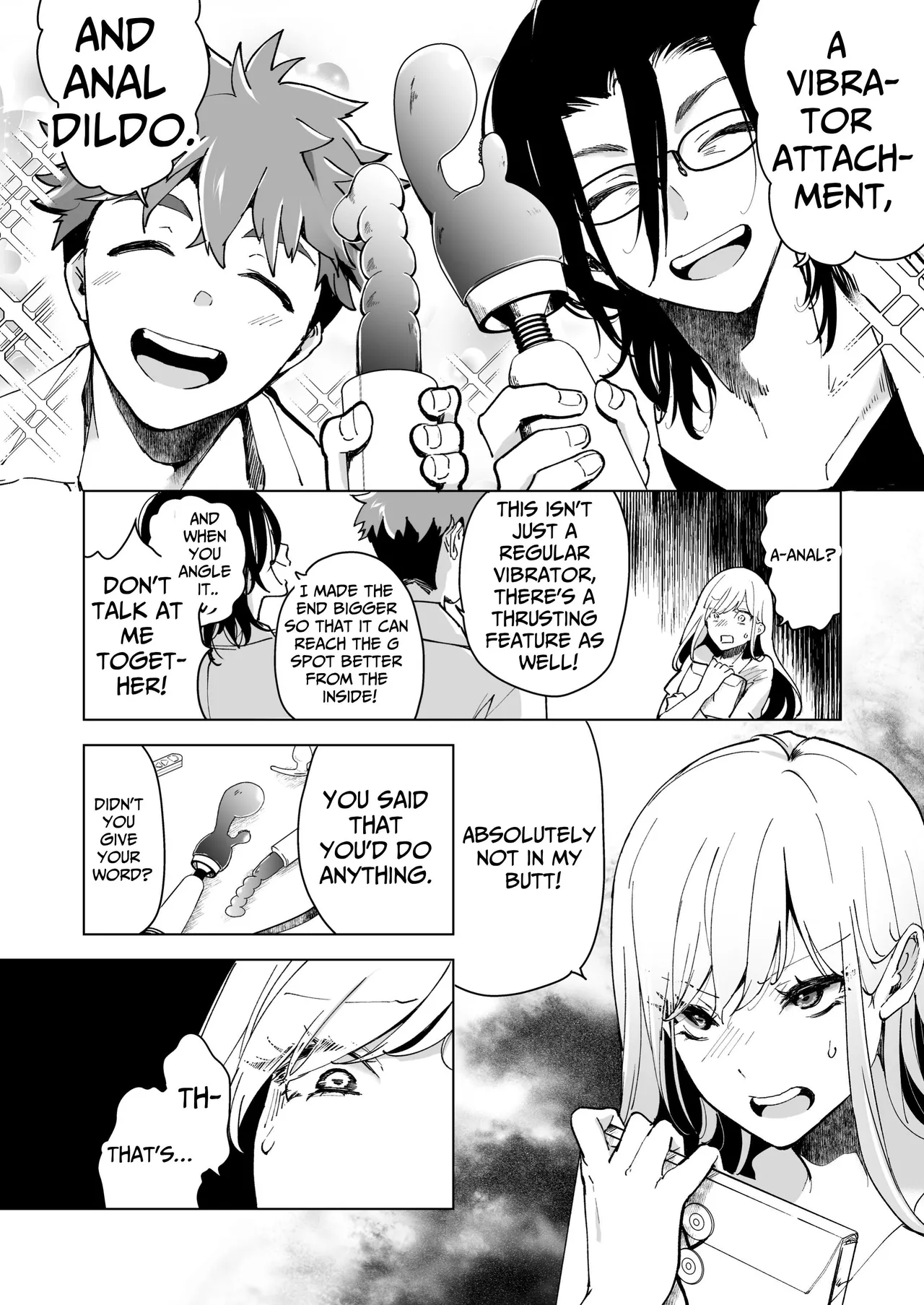 [Face Look Ponpon (Mogiri Ochigi)] Ai Gangu no Onna ~Tokumei Kaihatsu-bu no Otoko Futari ni Gangu ni Sarete Rinri ga Houkai~ | Turned into a Sex Toy?! Goodbye Morals!! Product Testing for the Secret R&D Department [English] [Kabedon] page 68 original parody - big breasts mmf threesome hentai manga - read online free